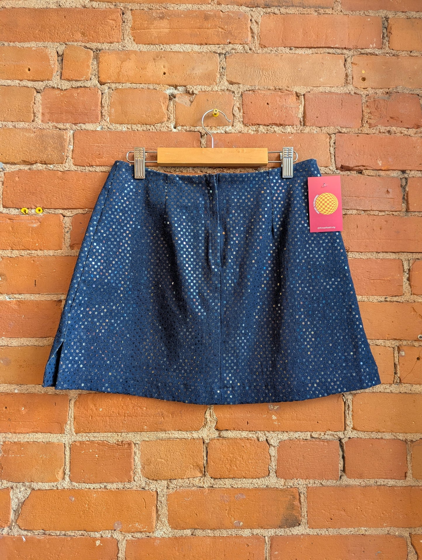 1990s Armor Jeans Denim Miniskirt With Sparkly Sequins