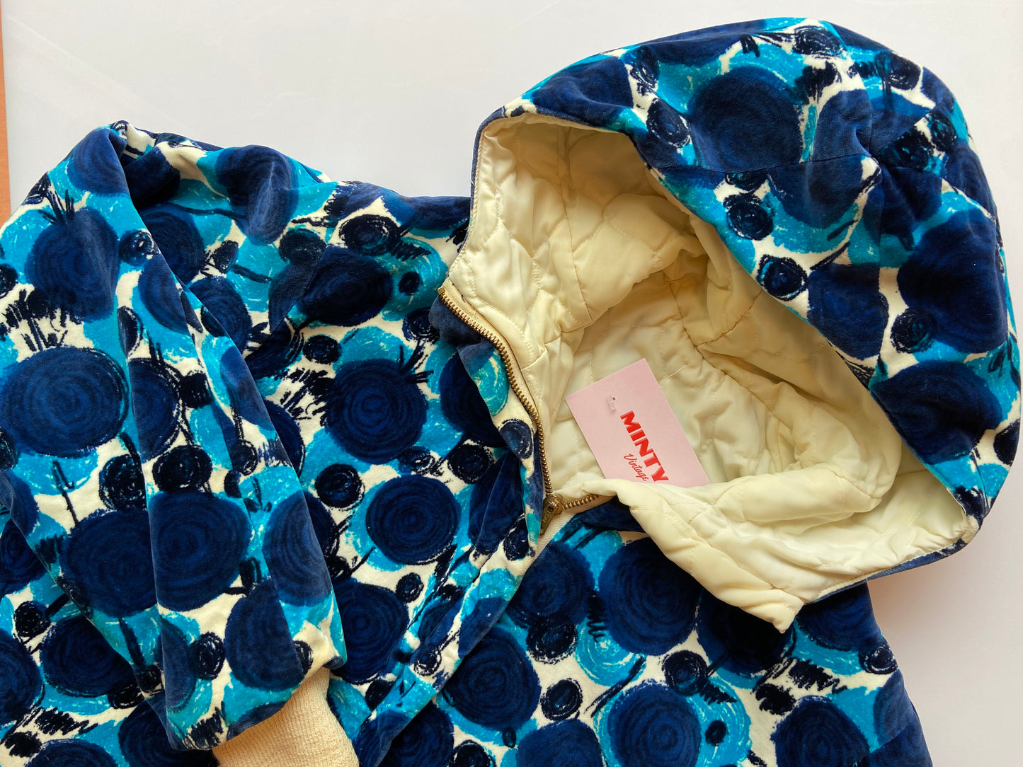 Reversible 60's Velour Hooded Bomber Jacket