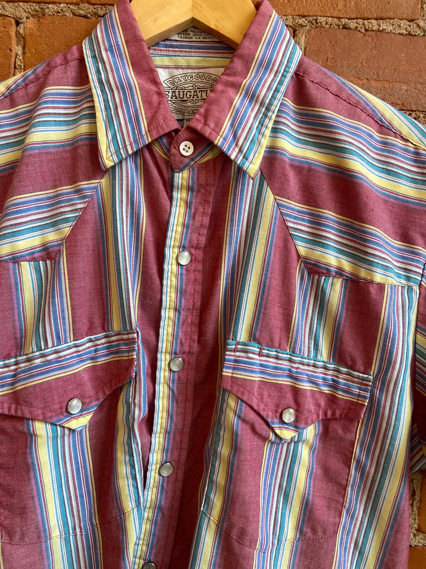 Striped Western Short-Sleeve Button-Up