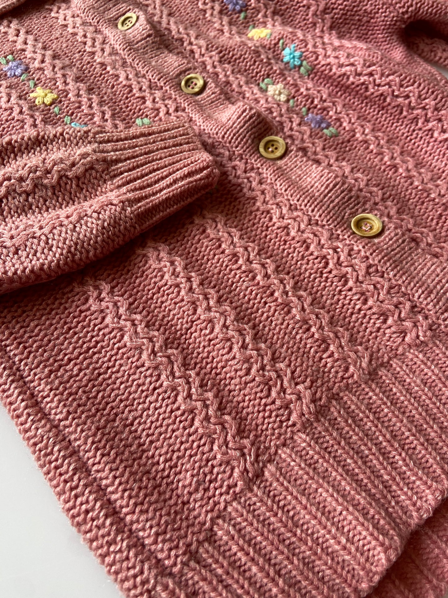 Pink Knit Grandma Cardigan