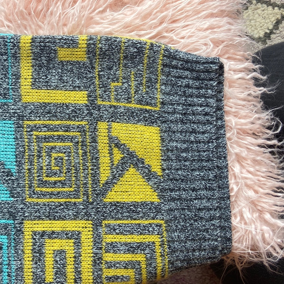 80's Speckled Grey & Pastel Sweater