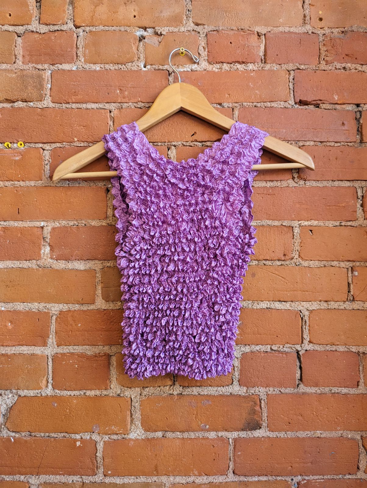 1990s Tender Angel Purple Popcorn Knit Tank Top
