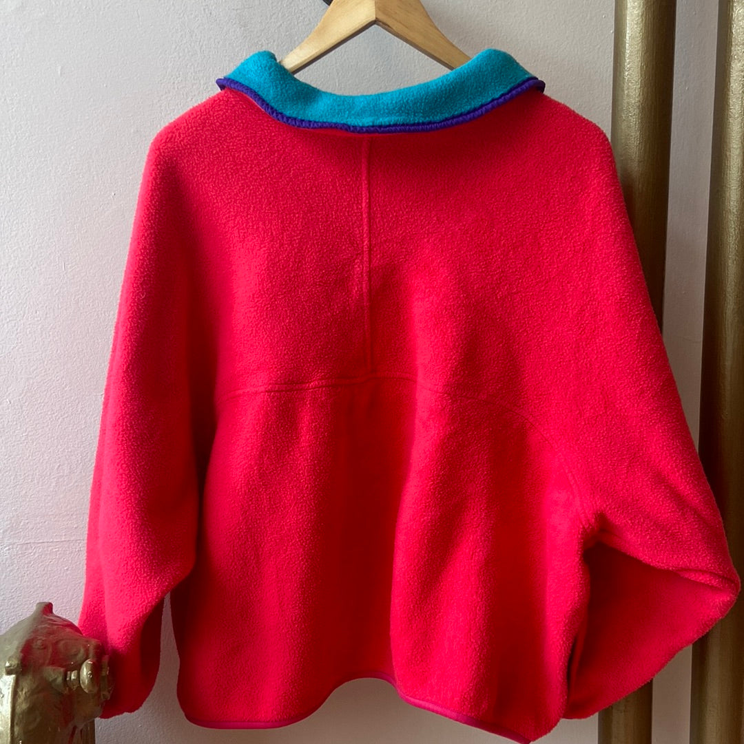 Woolrich Neon Pink Buttoned Fleece Jacket
