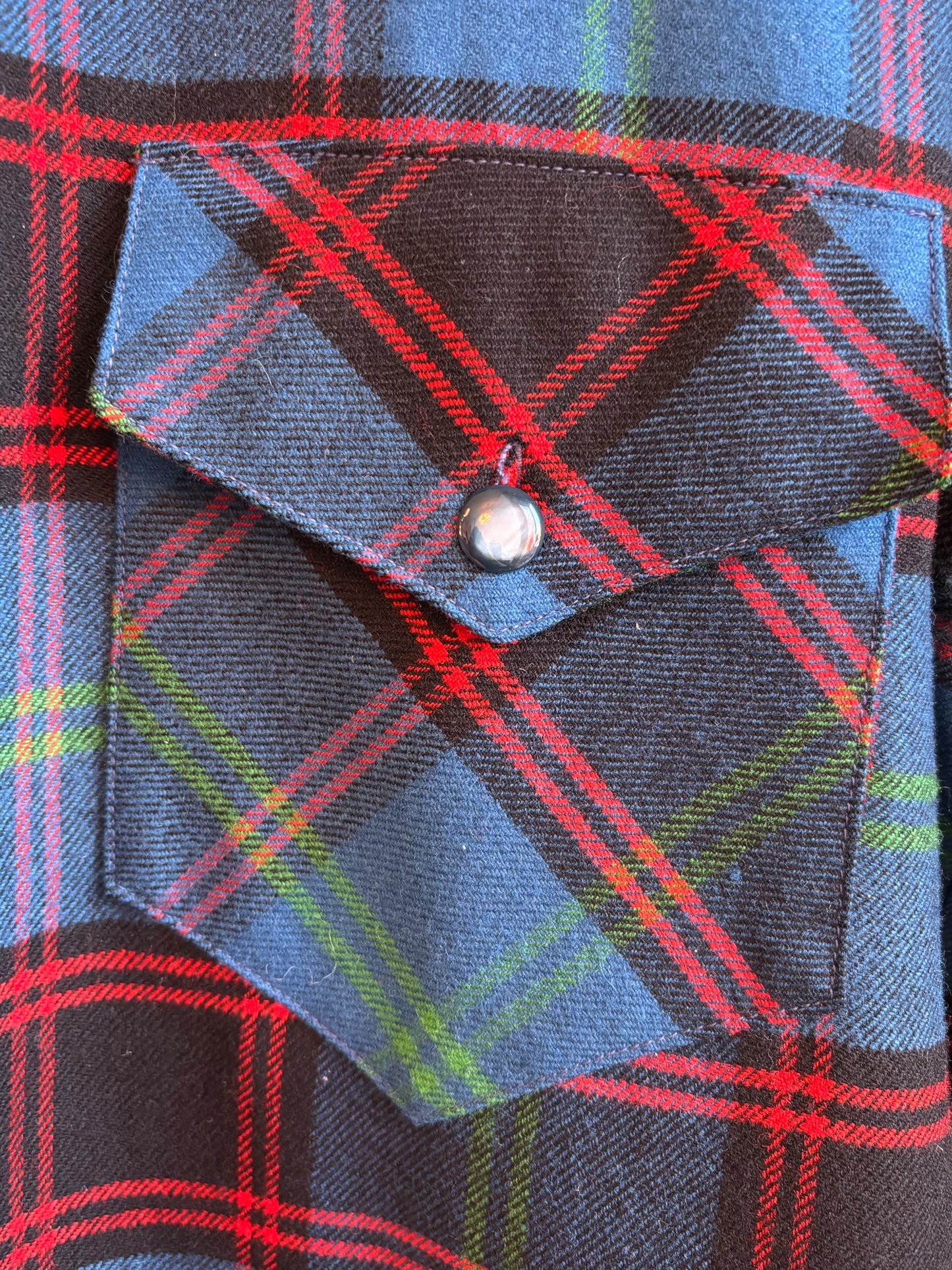 Nova Scotia Tartan Blue Plaid Button Top