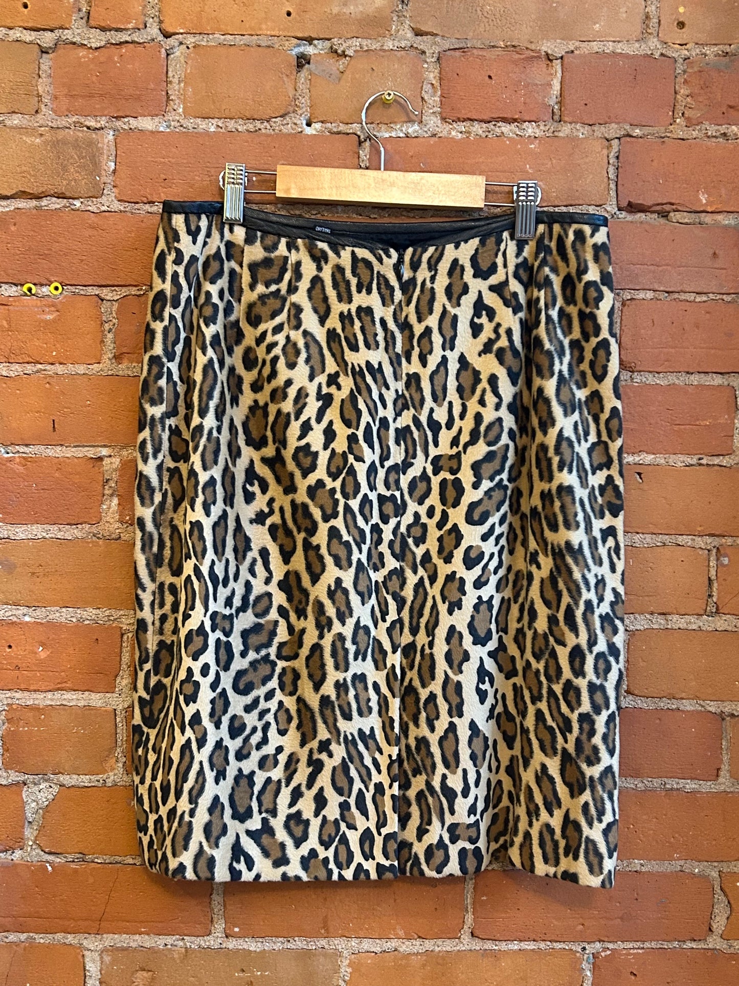 Fuzzy Leopard Print Skirt