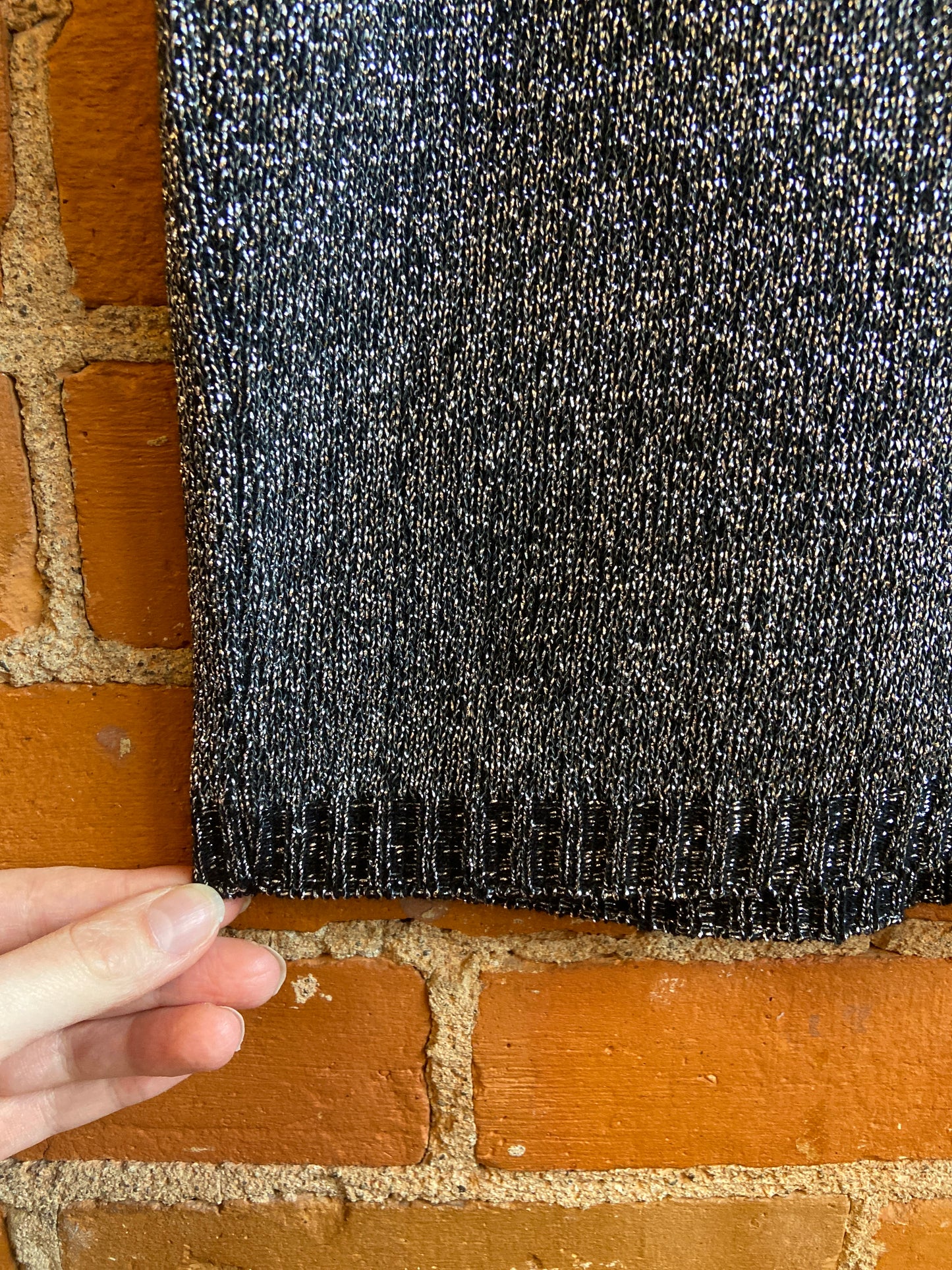 1980s Grace Silver and Black Sparkly Knit Tank Top