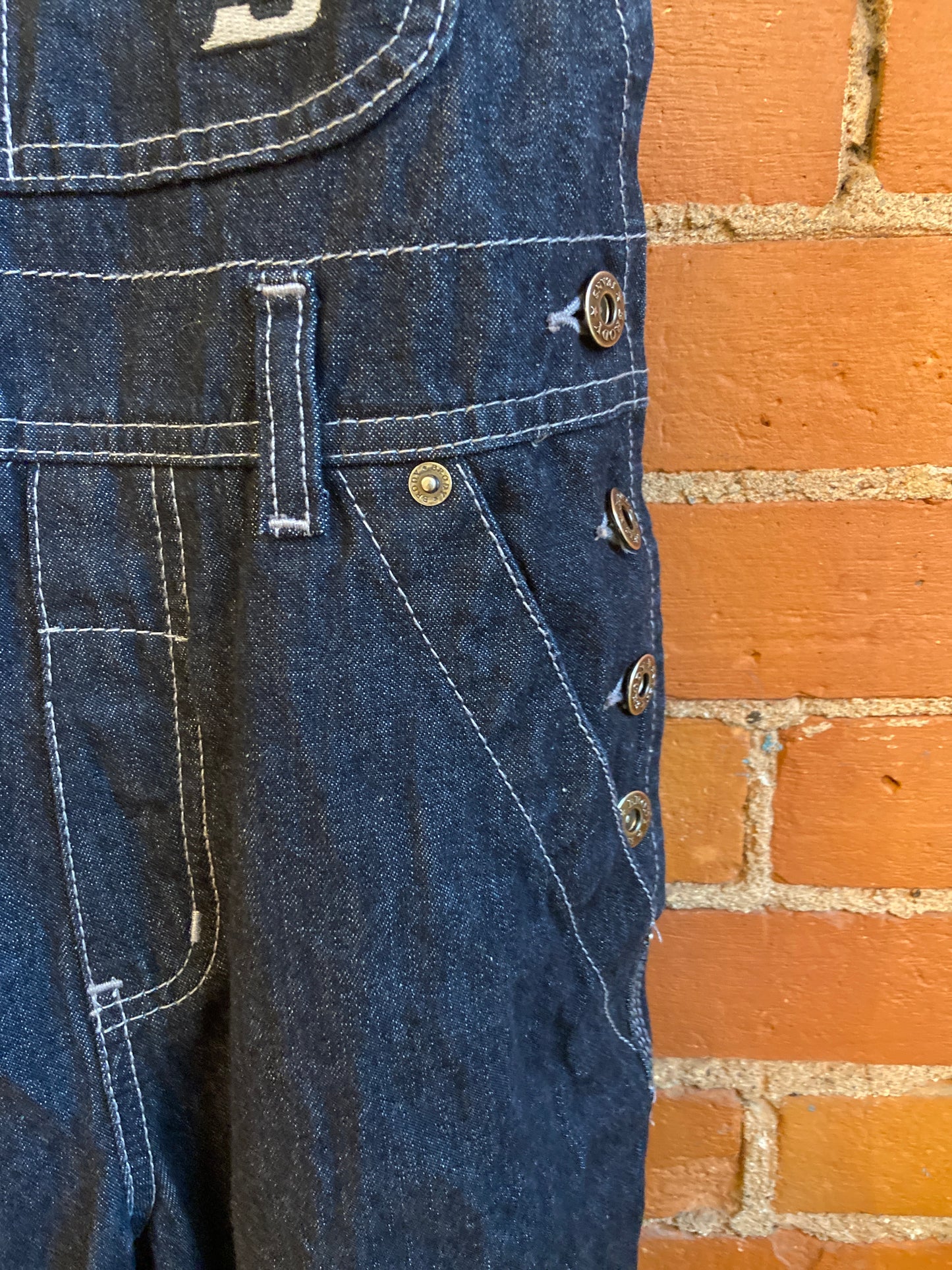 1990s Brody Jeans Dark Wash, Flare Leg Denim Overalls