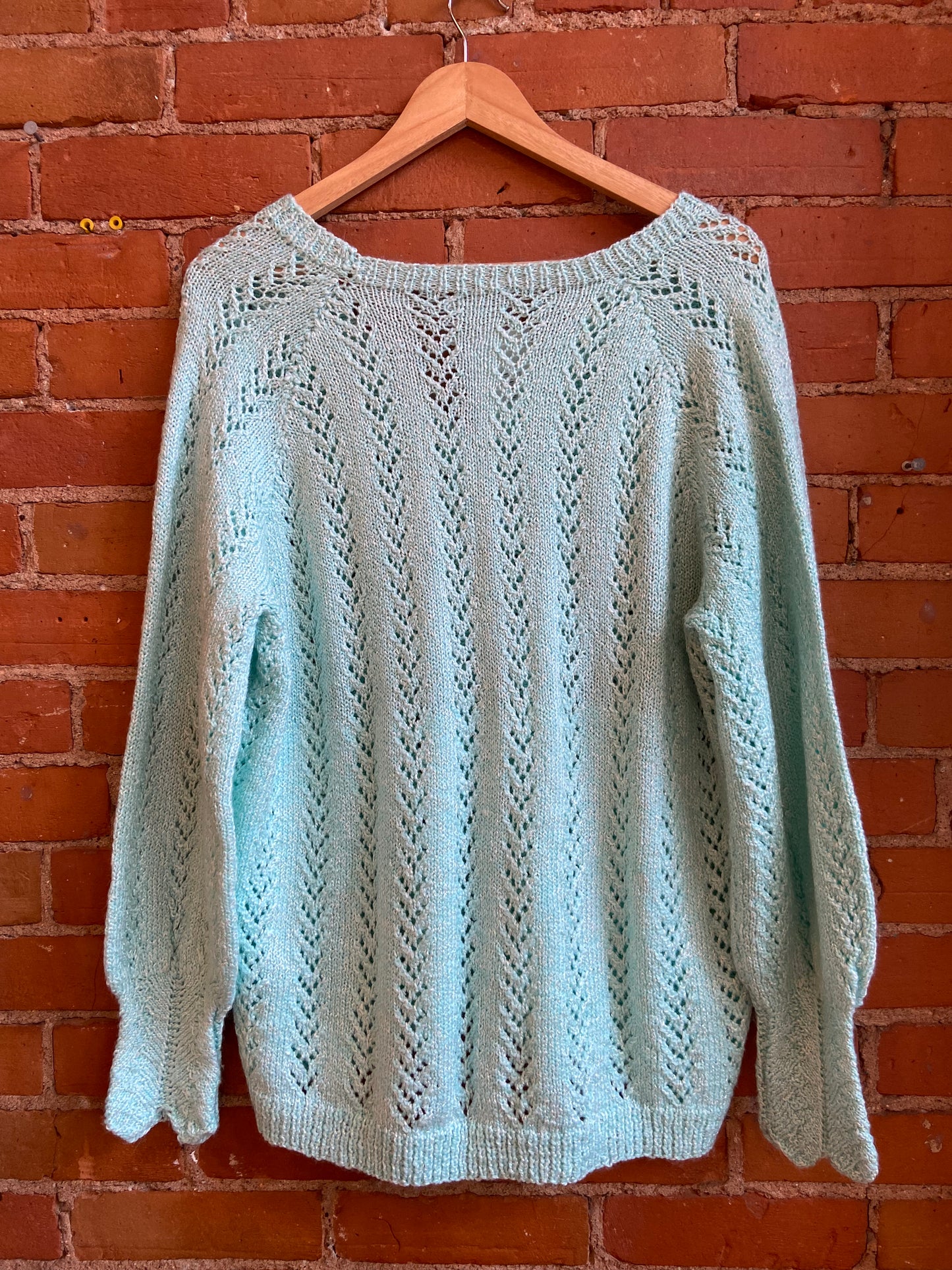 Handmade Crotchet Mint Green Sweater