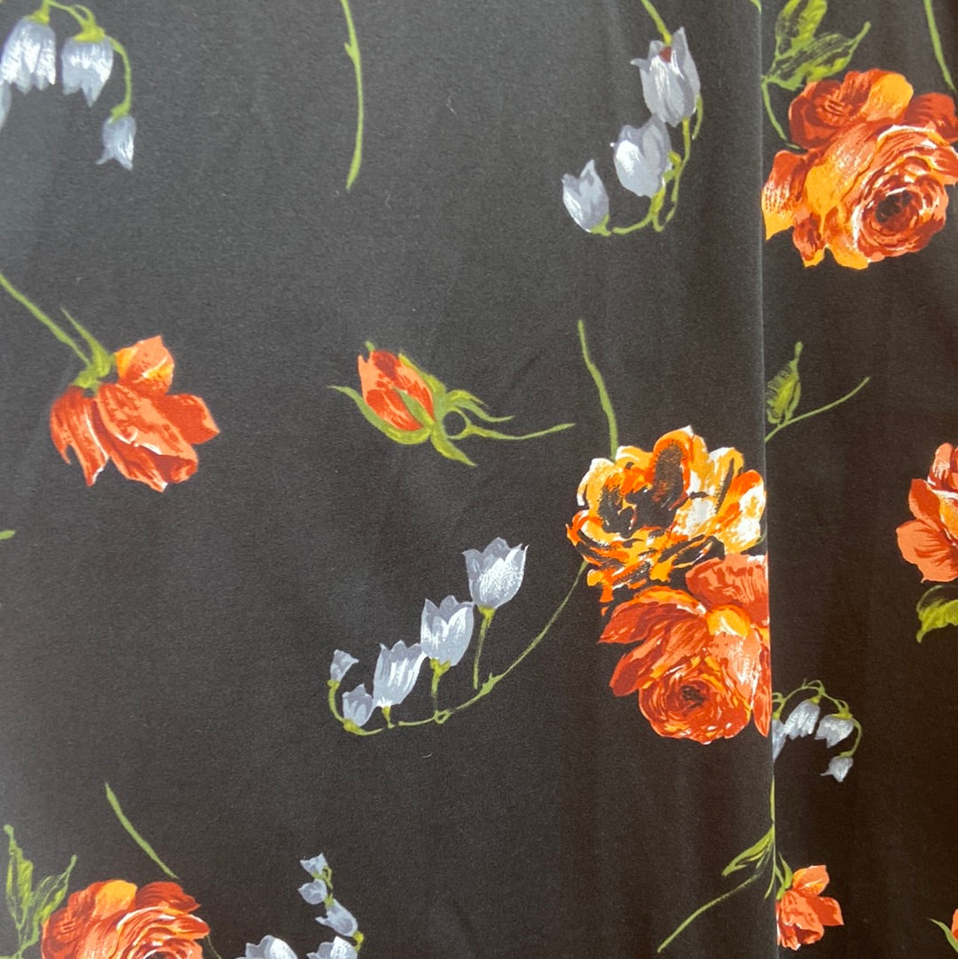 70’s Maxi Floral Dress with Dagger Collar