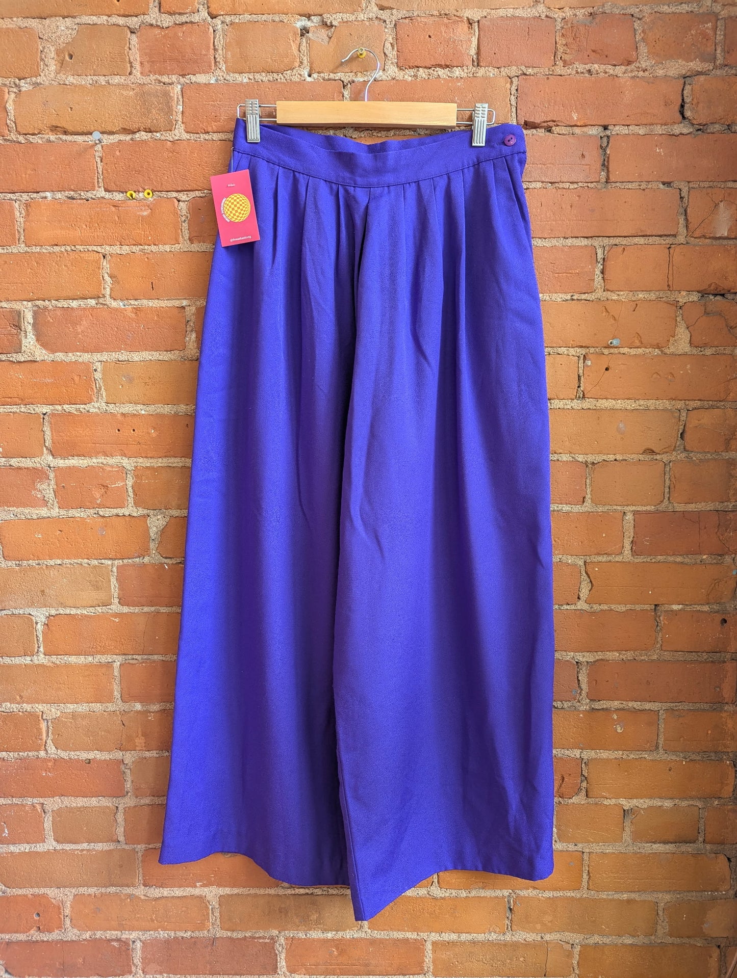 1980s Purple Ultra Wide Leg Pleated Pants