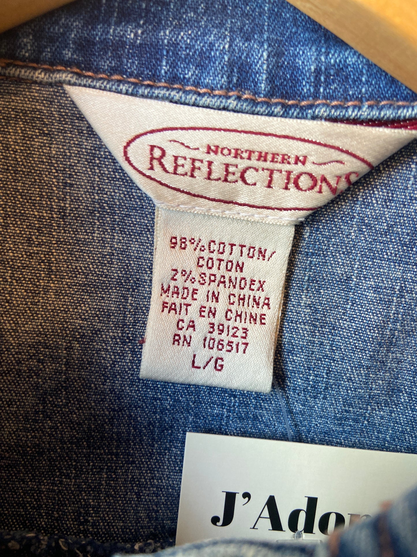 Northern Reflections denim vest Embroidered Flowers