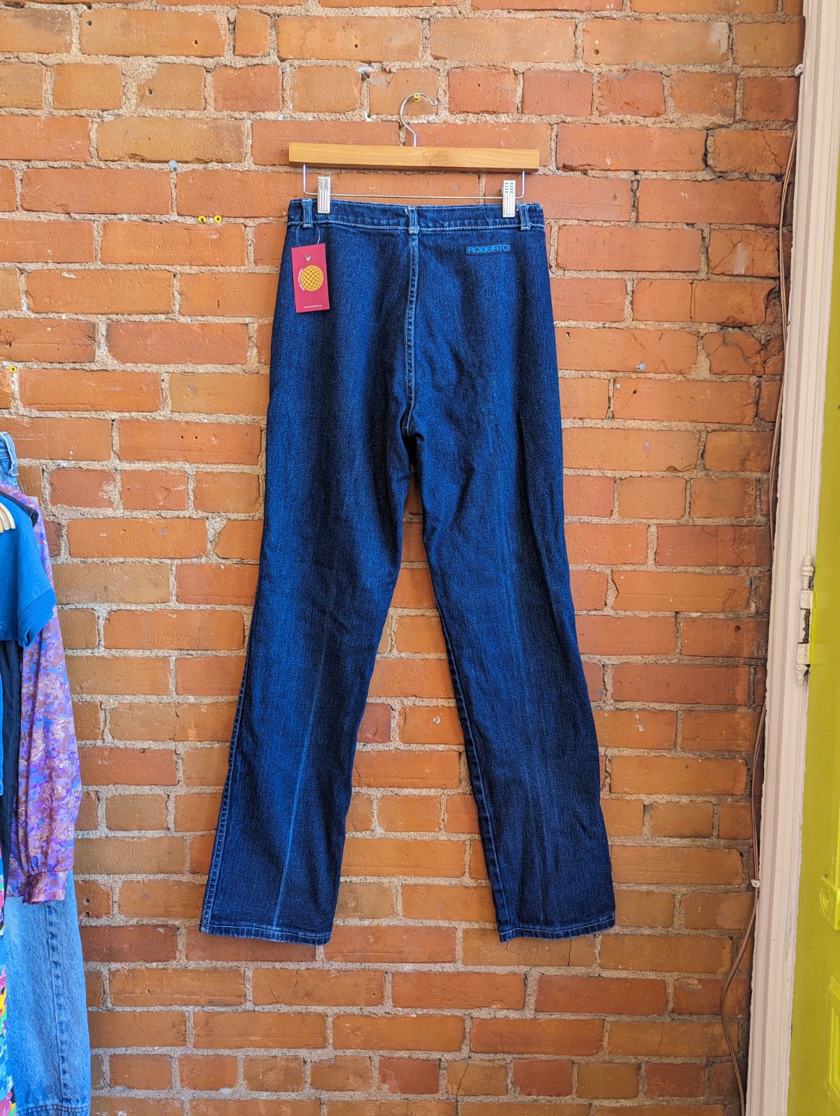 1980s Roberto Dark Wash High Rise Straight Leg Jeans