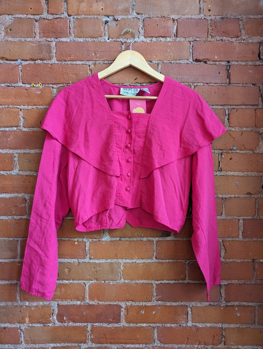 1980s Smart Set Pink Cropped Blouse