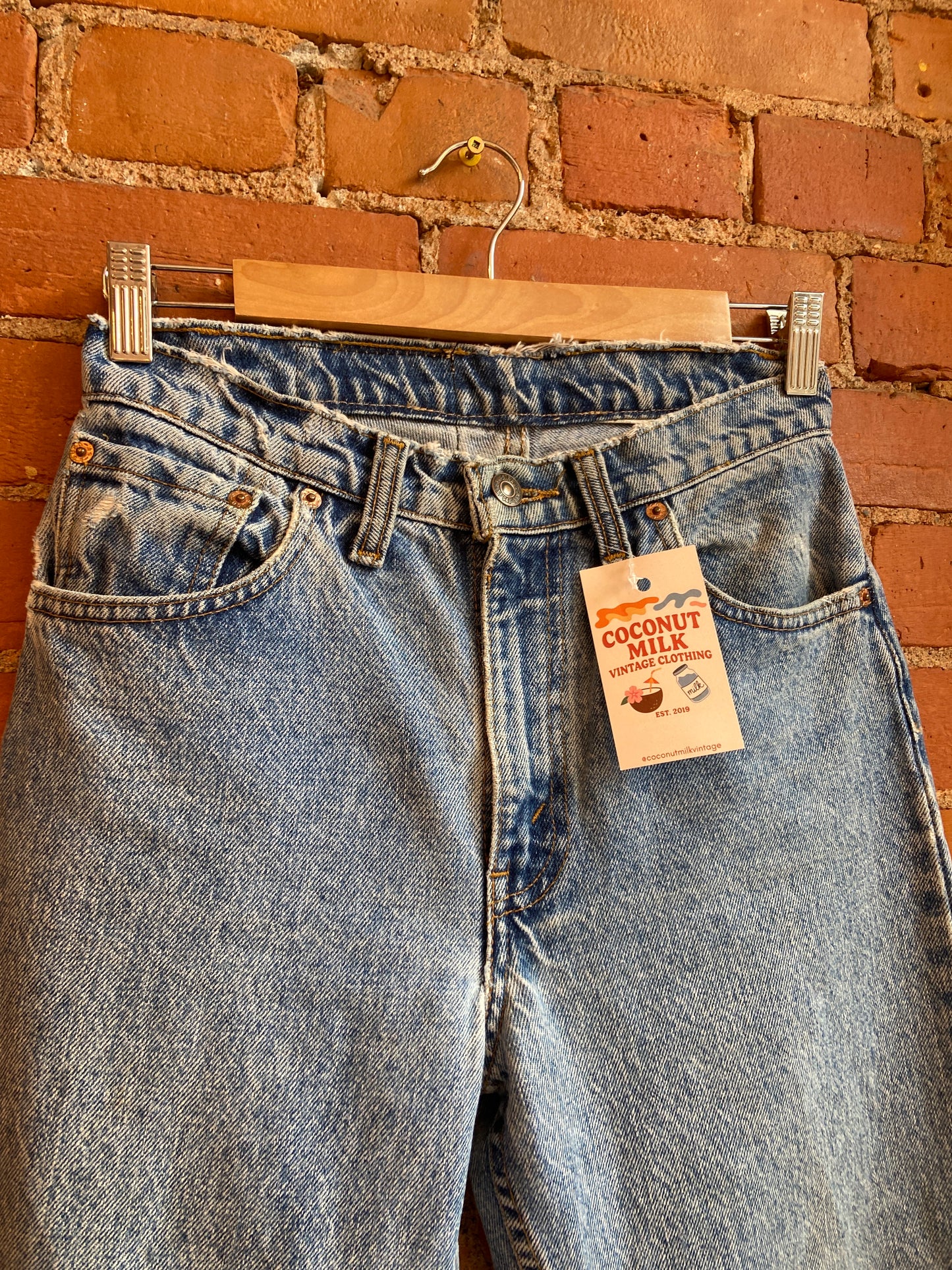 Levi's Distressed Lightwash 619 Orange Tab Denim