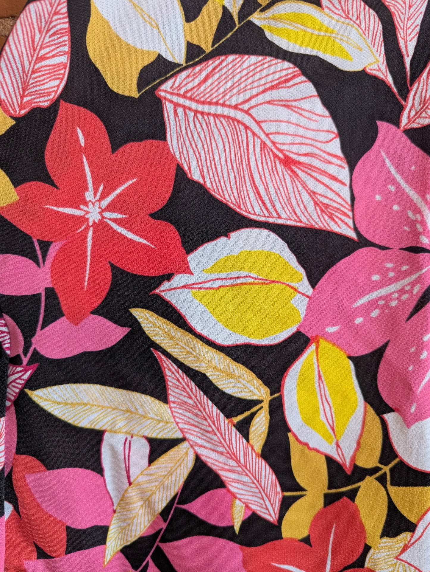 Y2K Suzy Shier Black Halter Top With Pink, Yellow and Red Floral Print