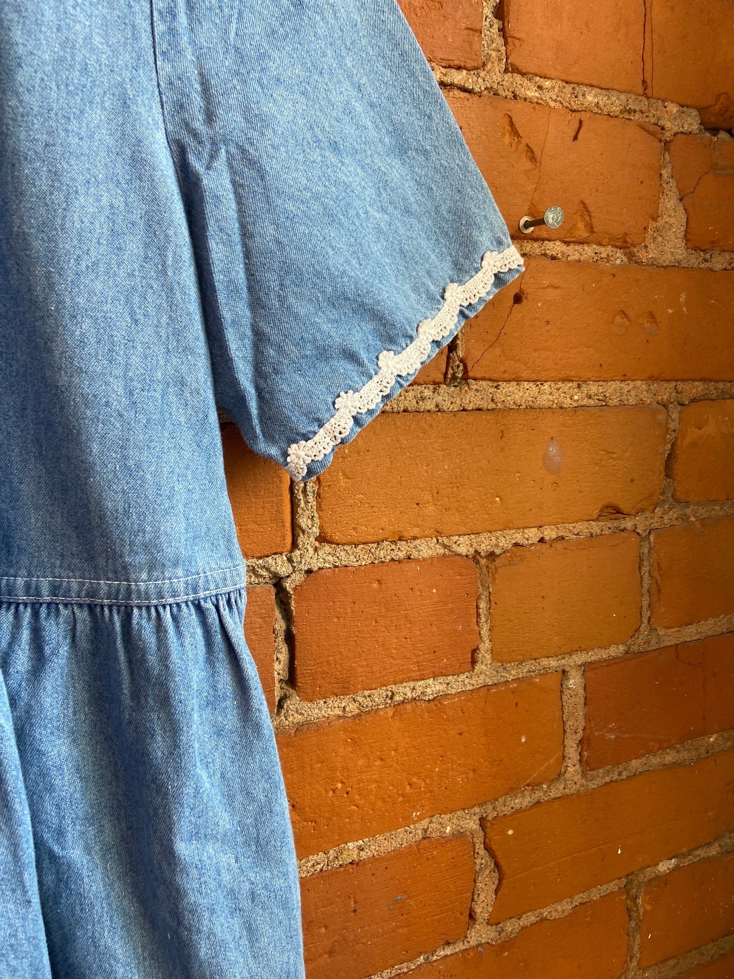 Denim and lace dress