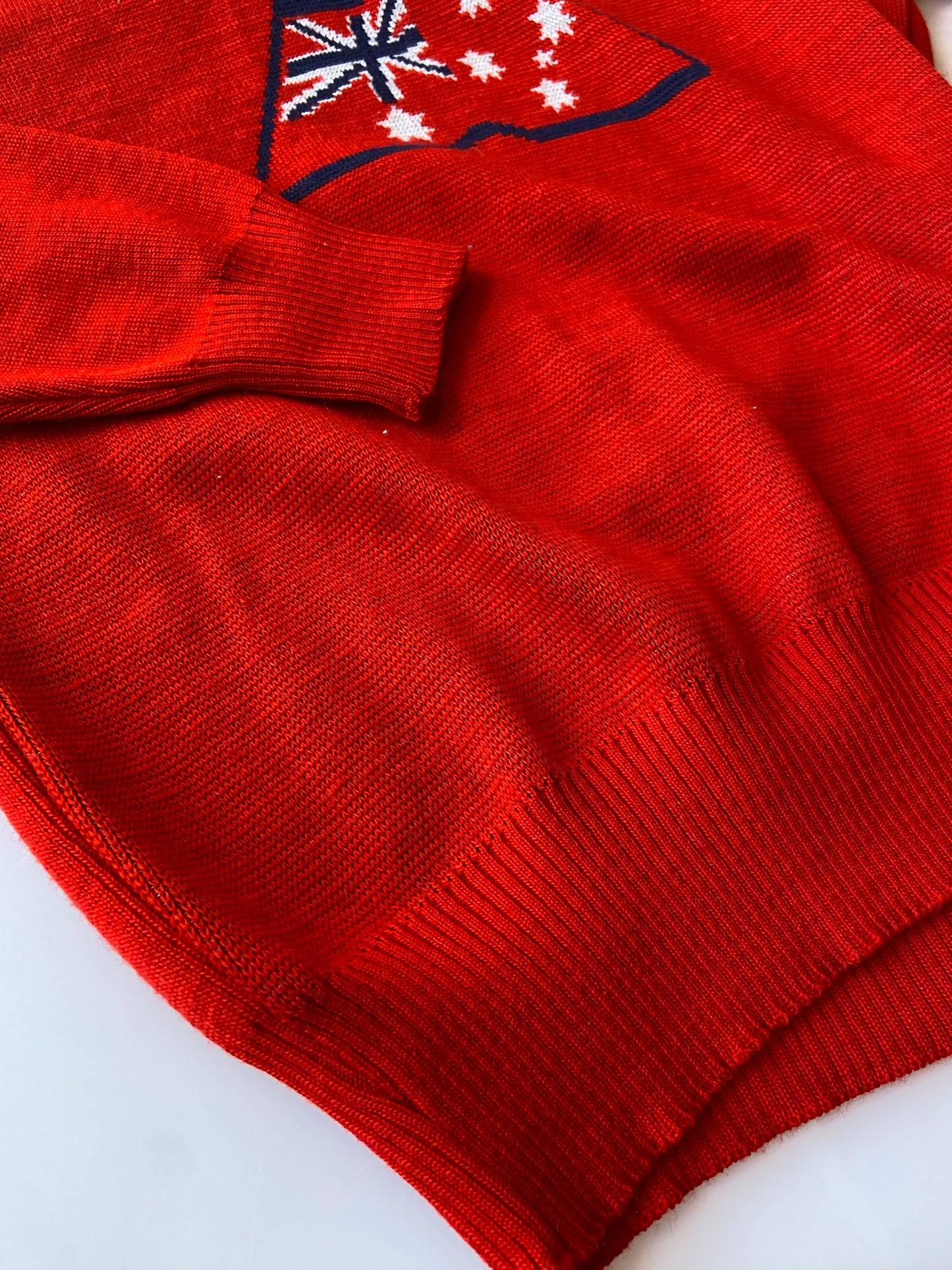 Red Australian Flag Wool Sweater