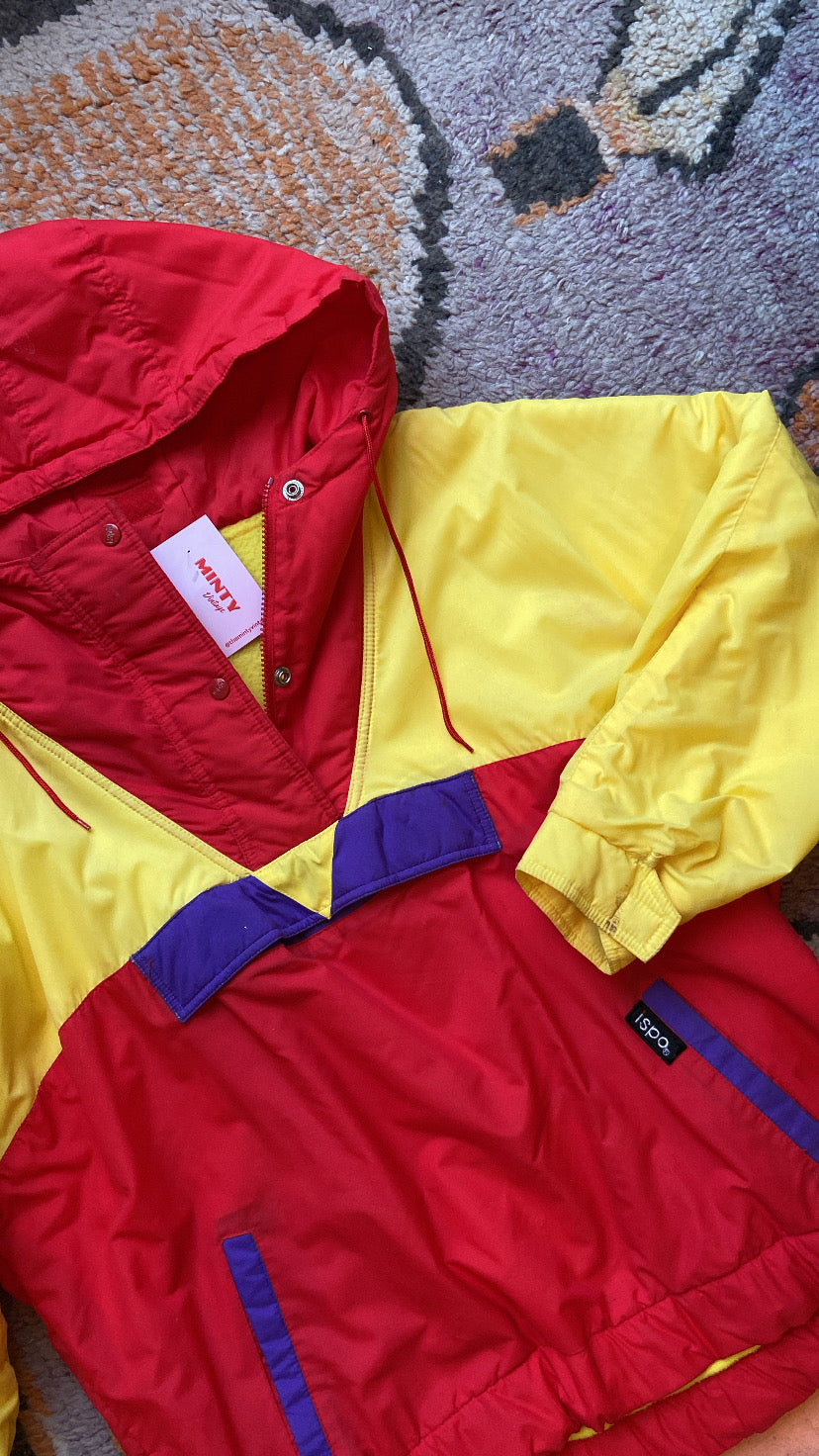 Ispo Yellow & Red Colorblock Jacket