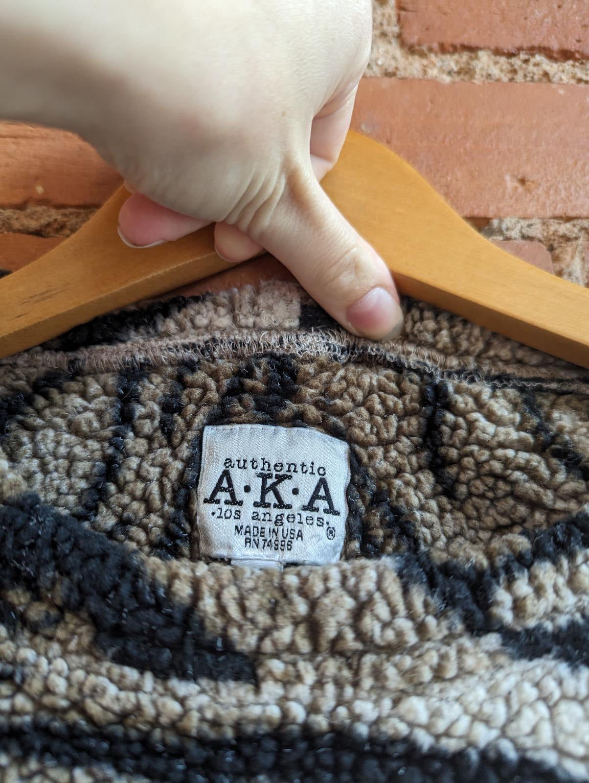 1990s AKA Tiger Print Fleece Sweatshirt