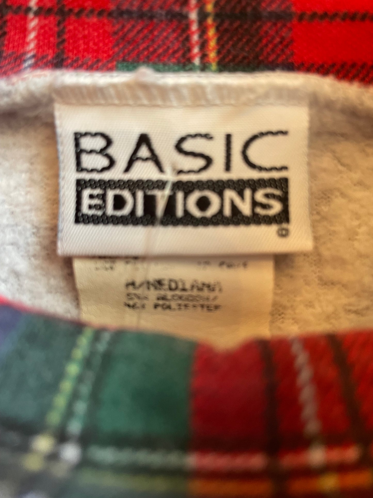 Teddy Bear Plaid Turtle Neck Sweater