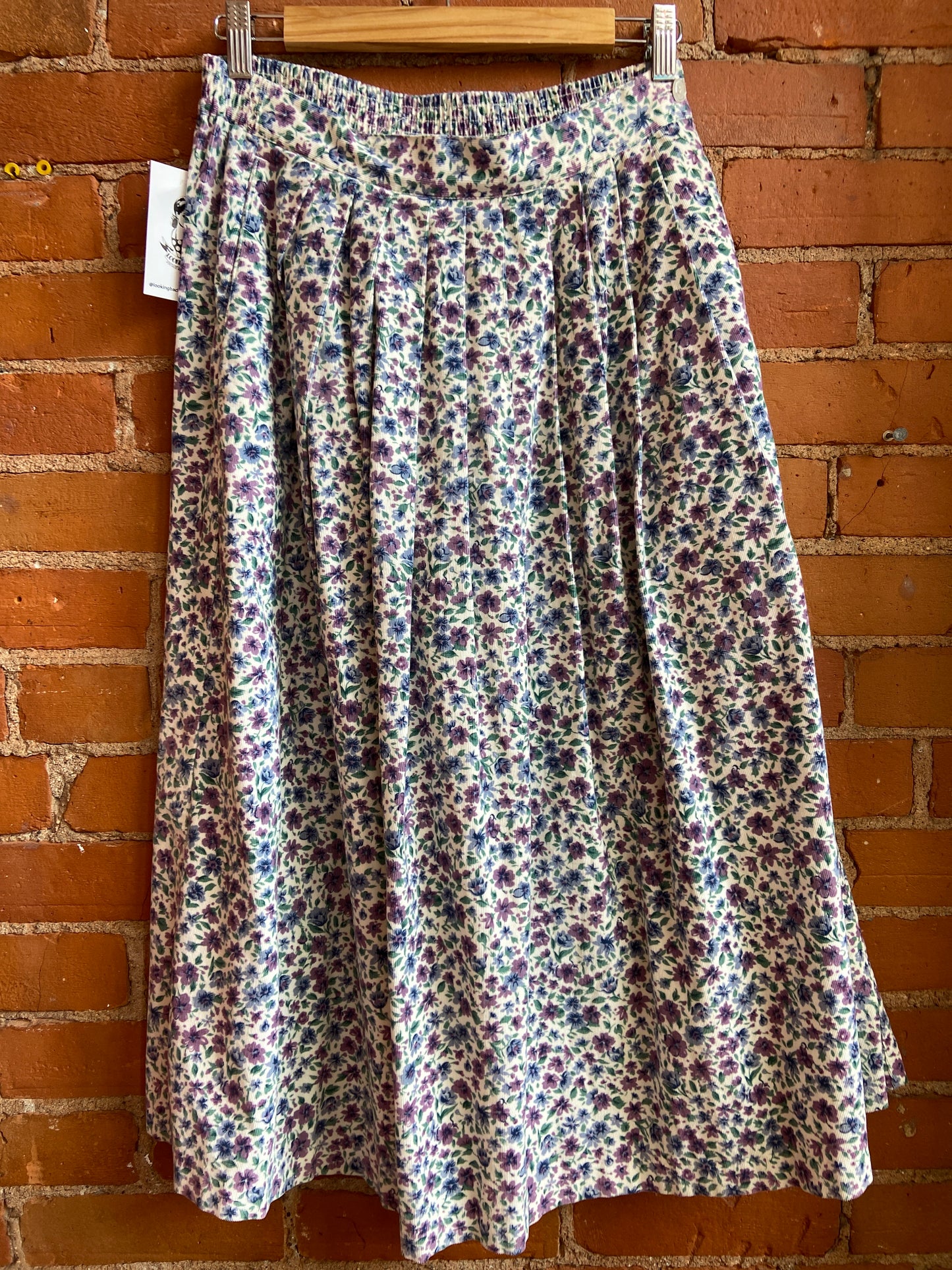 High Waisted Pleated Floral Skirt