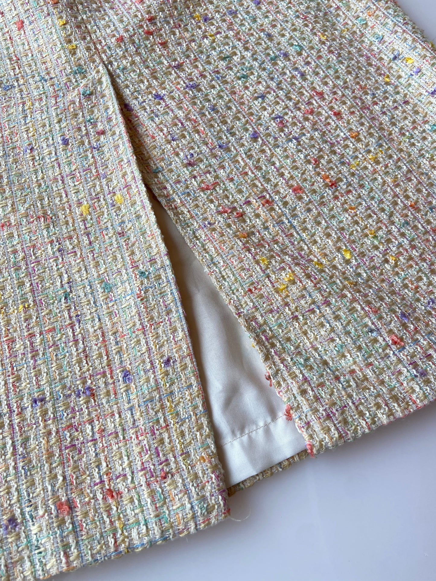 Chanel-style Tweed Spring Pencil Skirt