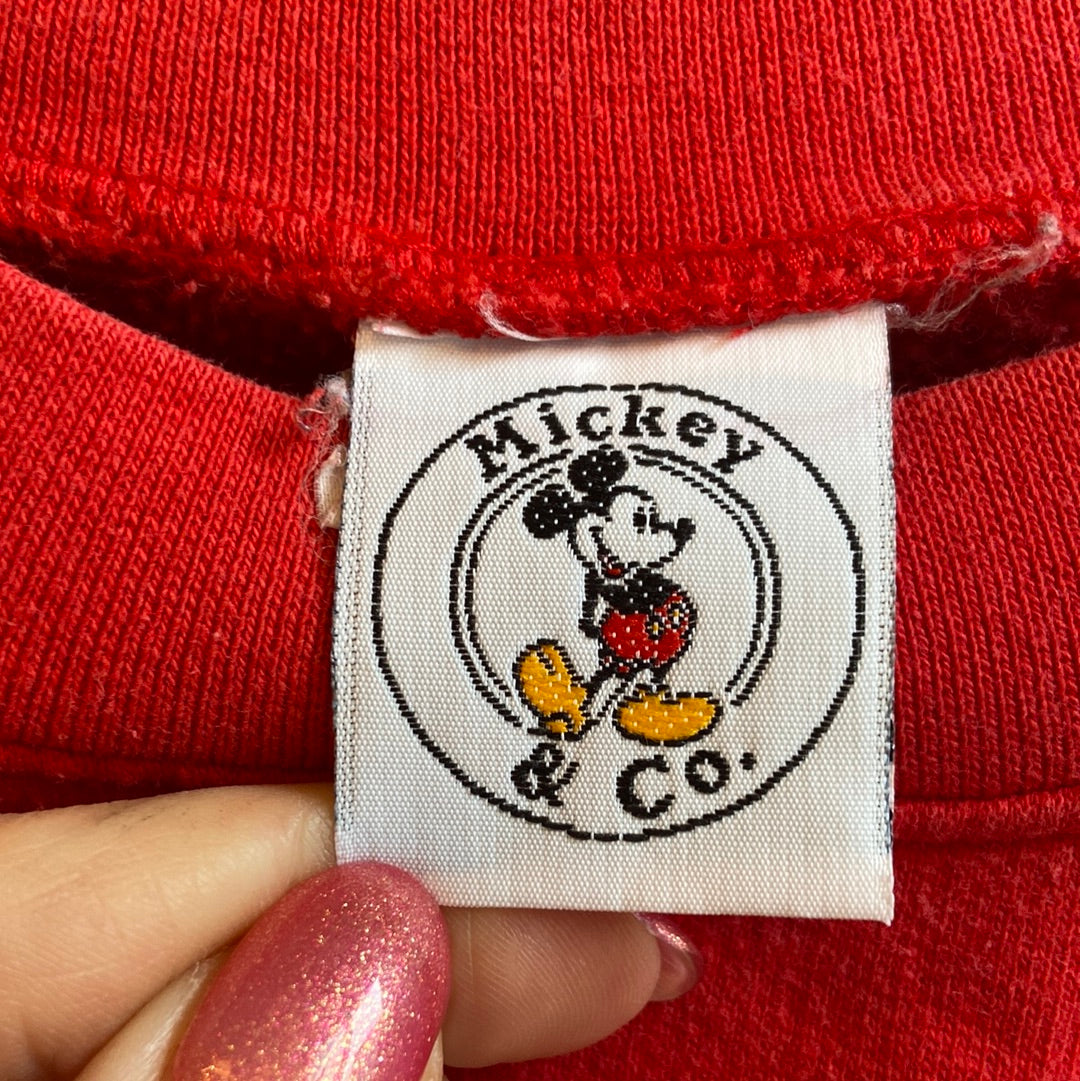 Red Mickey Mouse Crewneck Sweatshirt