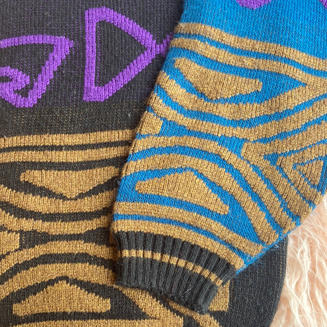 Black & Multicolour Sweater