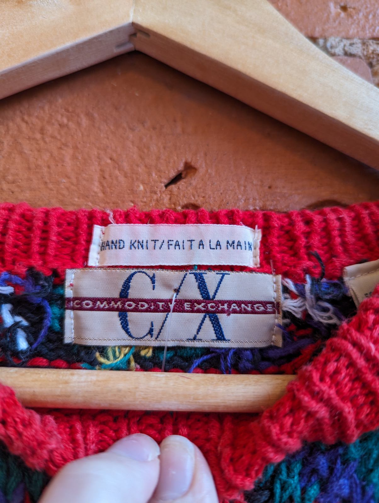 1990s Commodity Exachange Multicolour Geometric Print Sweater