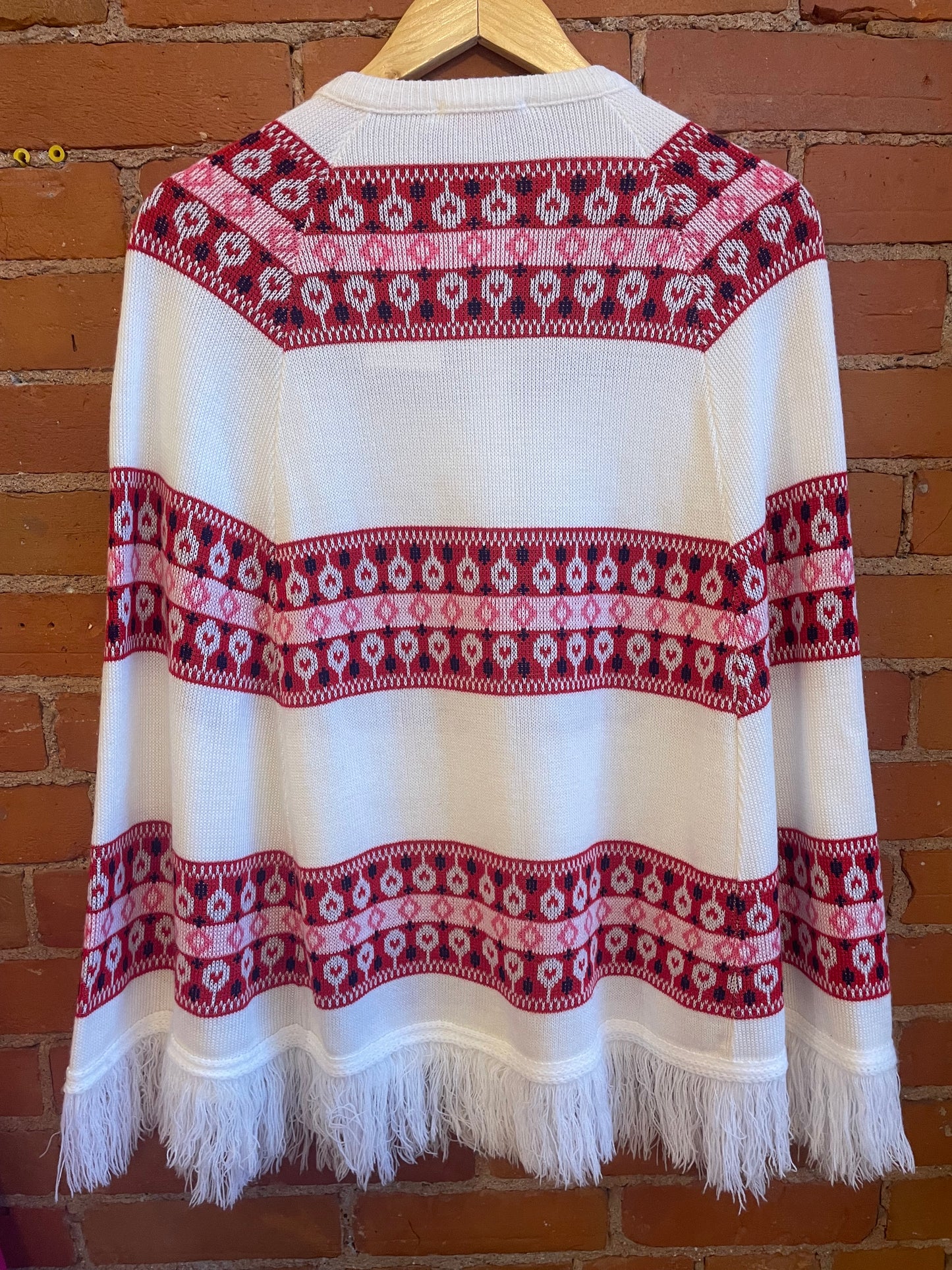 70’s Heart Button up Acrylic Poncho