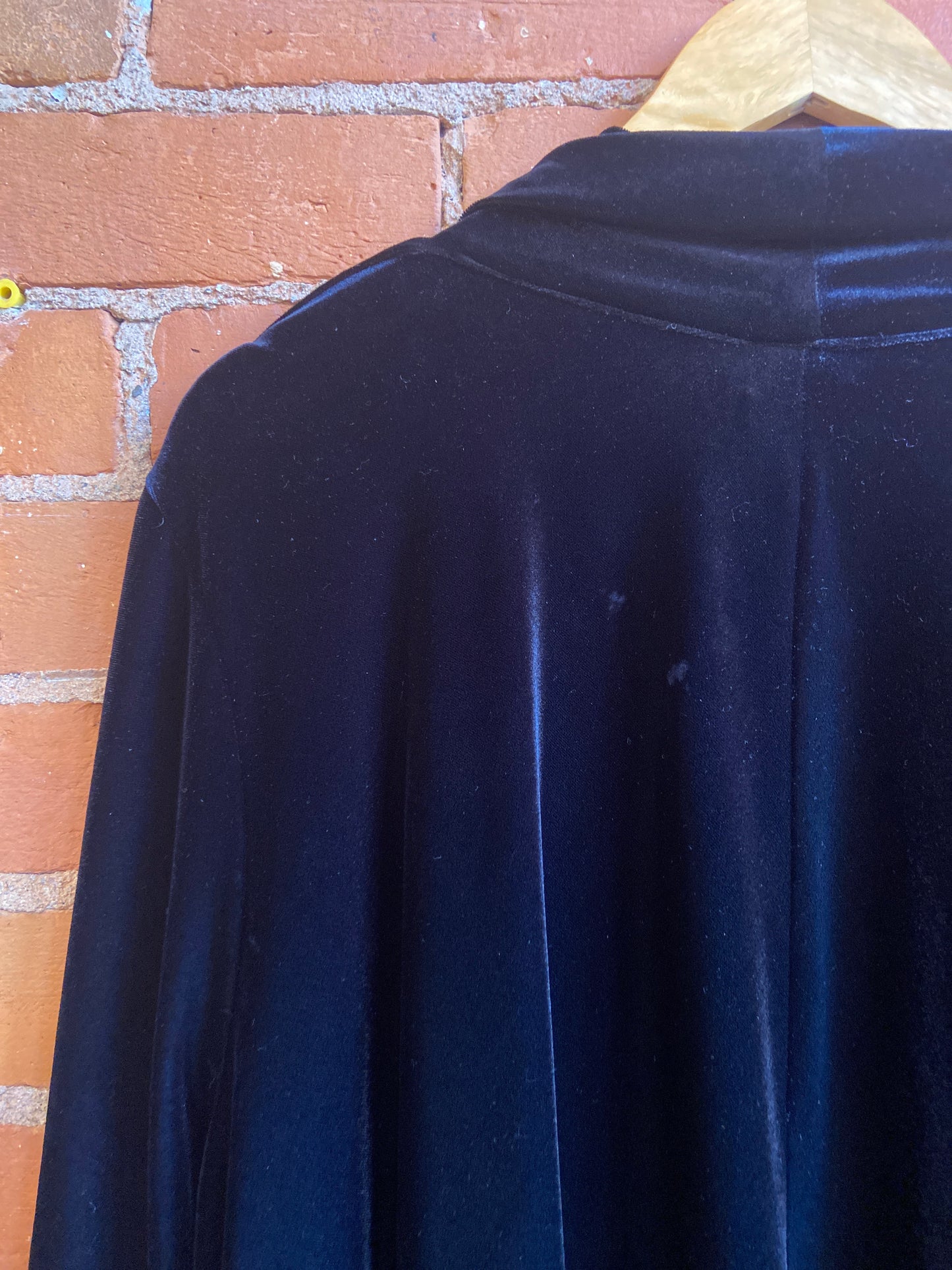 1990s Tradition Collection Black Velour Longline Jacket