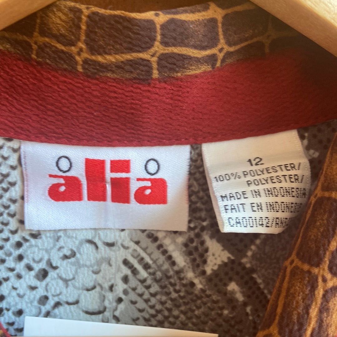 Snake Print Button Up Blouse