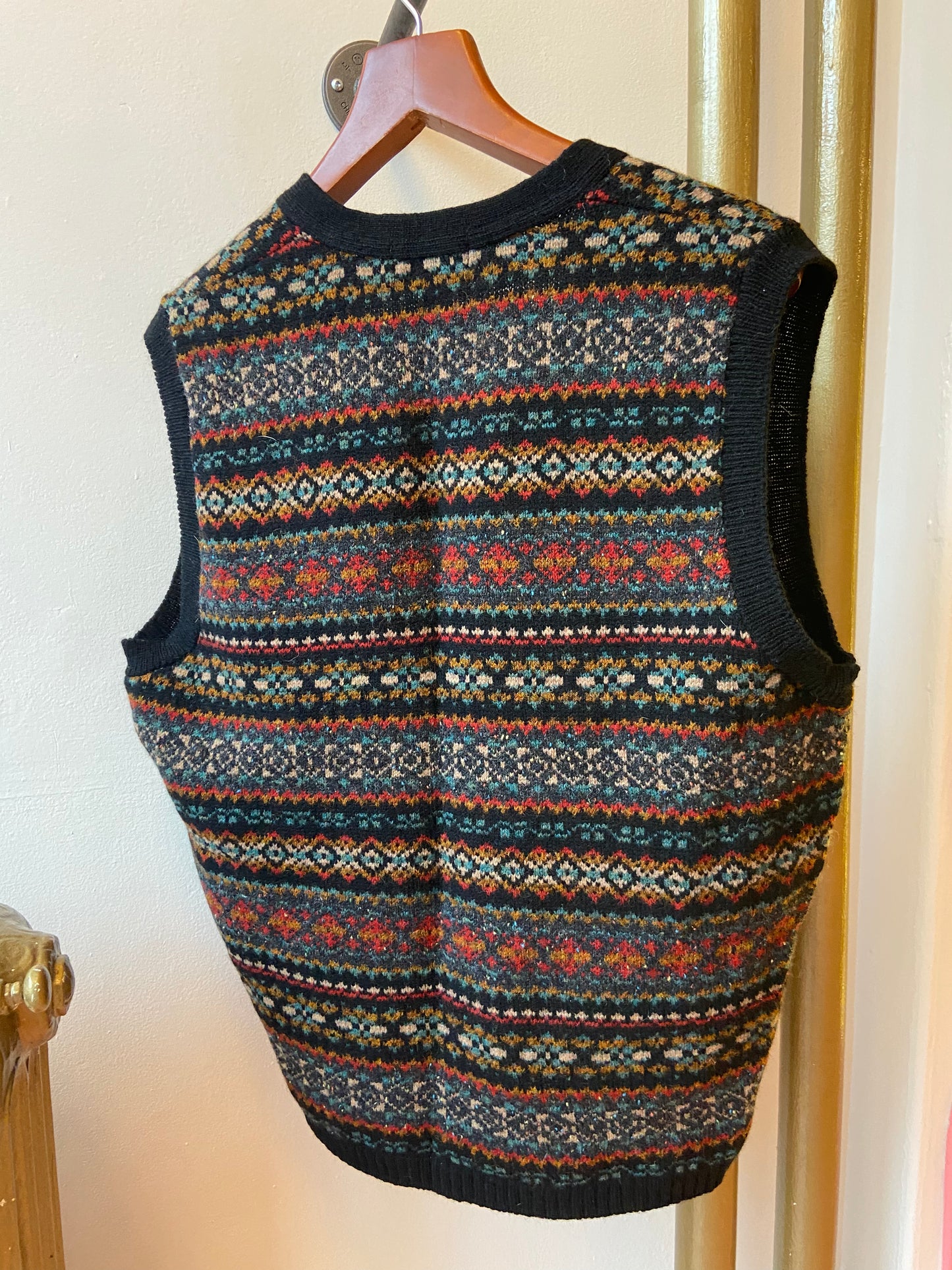 L.L. Bean 100% Wool Patterned Vest