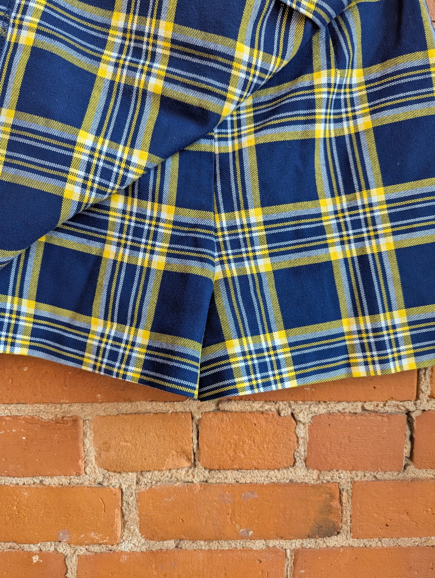 1990s Blue, Yellow and White Tartan Skort