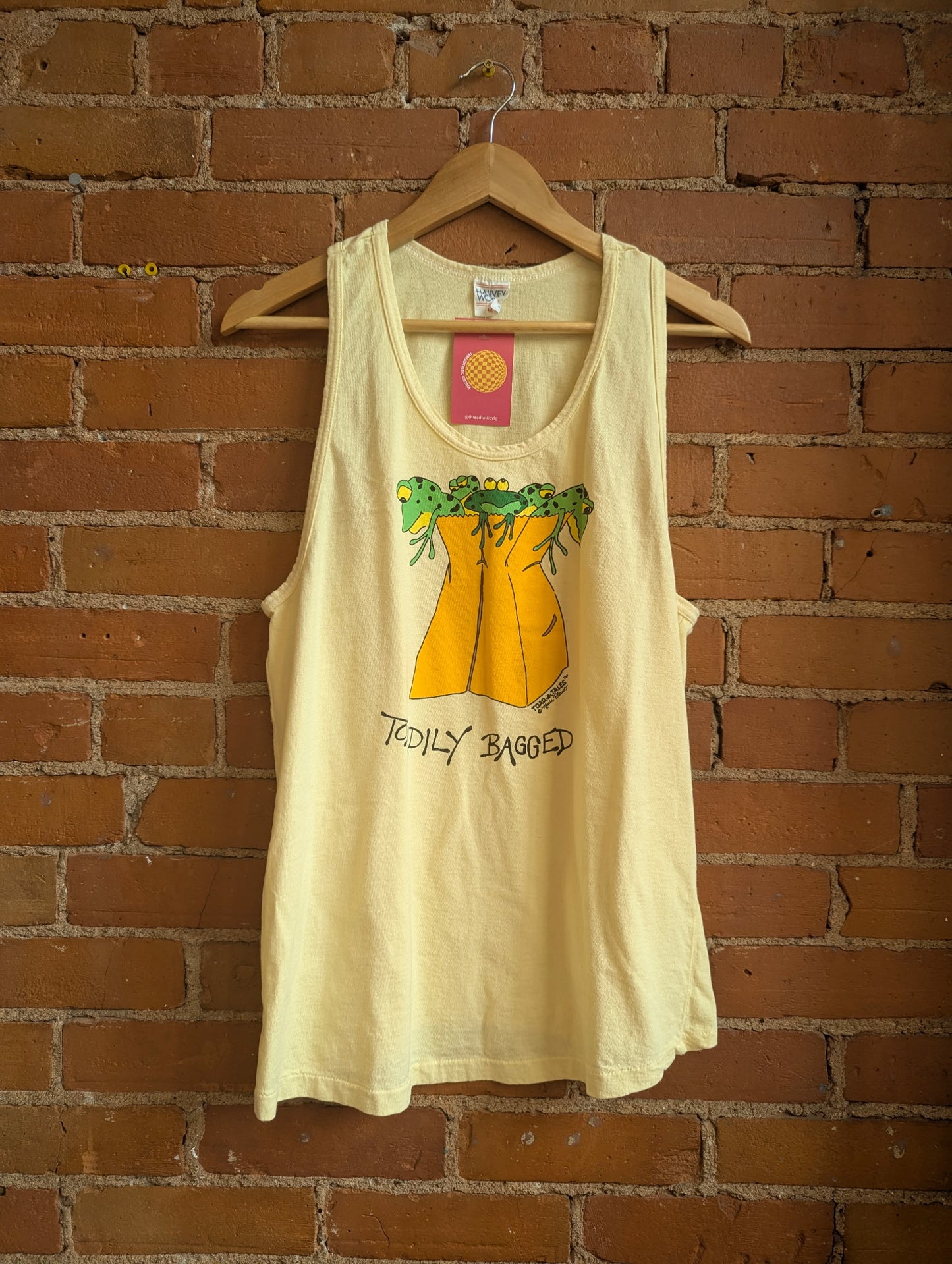 1990s Harvey Woods Toad Tales by Maria Plant Yellow Tank