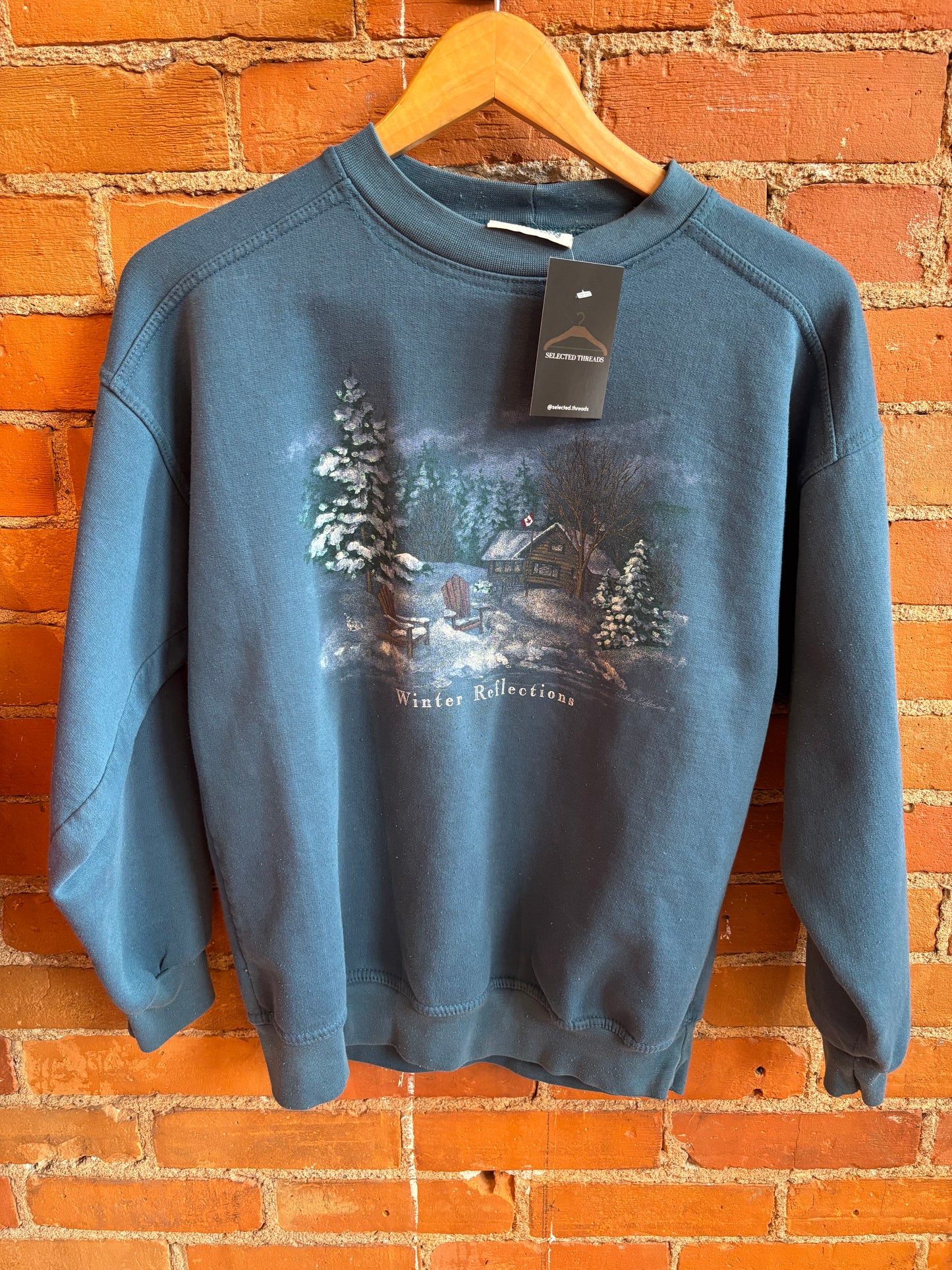 Northern Reflections Teal Winter Scene Graphic Sweatshirt