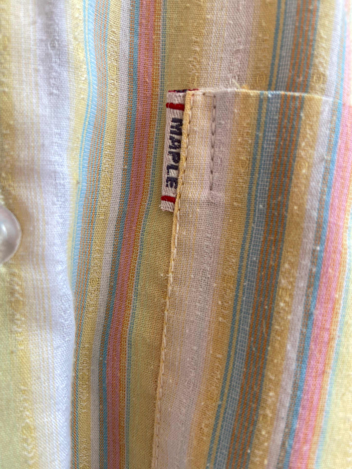 Yellow Striped Short-Sleeve Button-Up