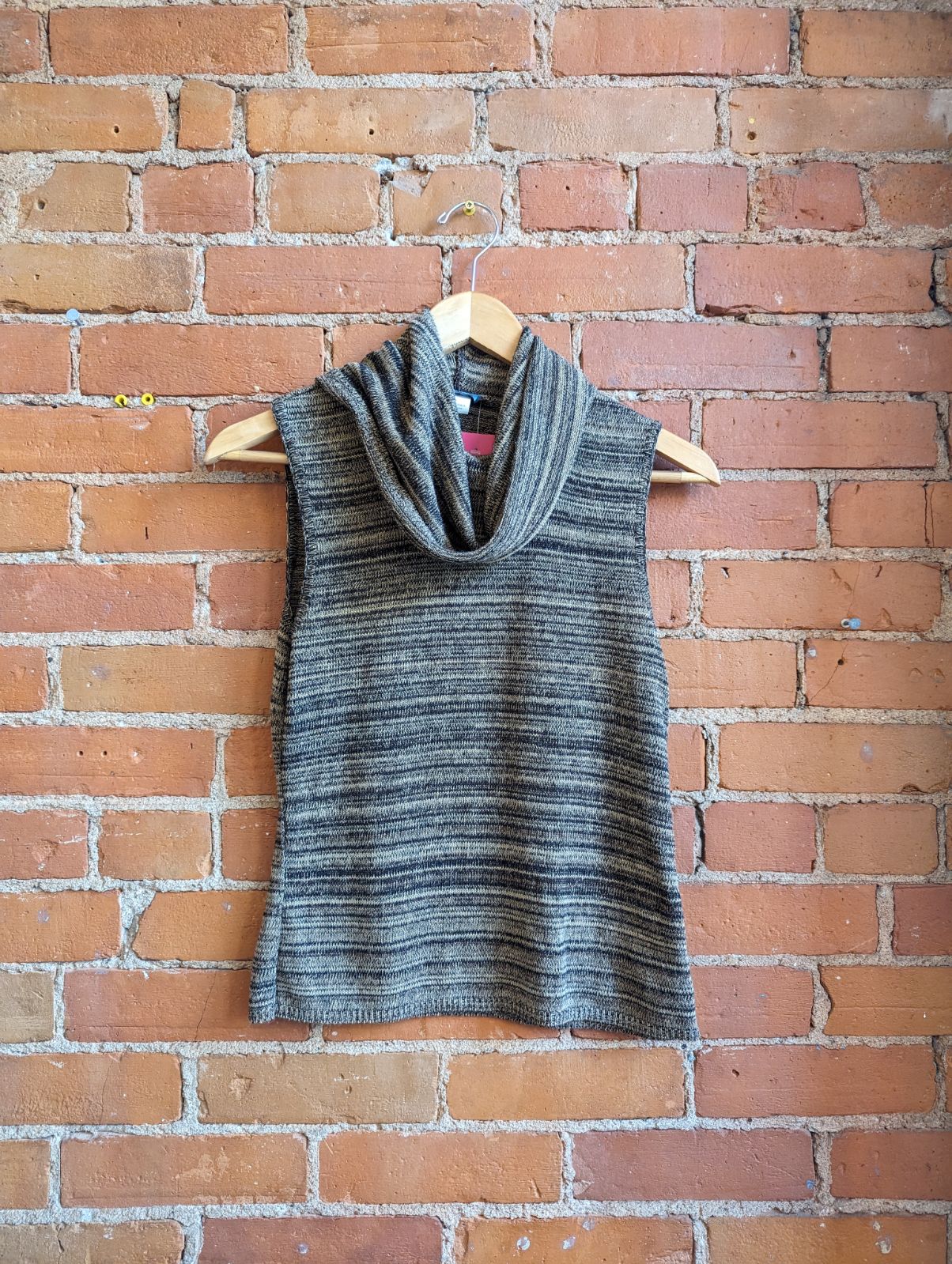 1990s Dynamite Cowl Neck Sleeveless Knit Top