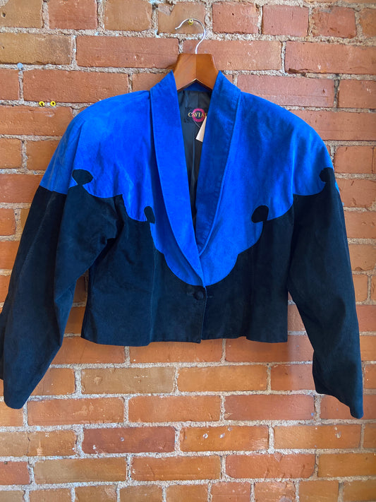 80s Colourblock Suede Jacket