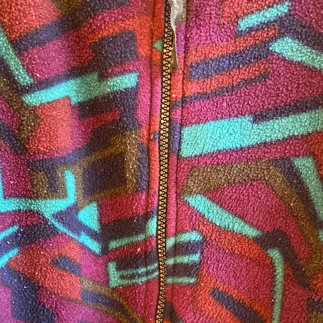 R&R Zip Up Pattered Fleece Jacket