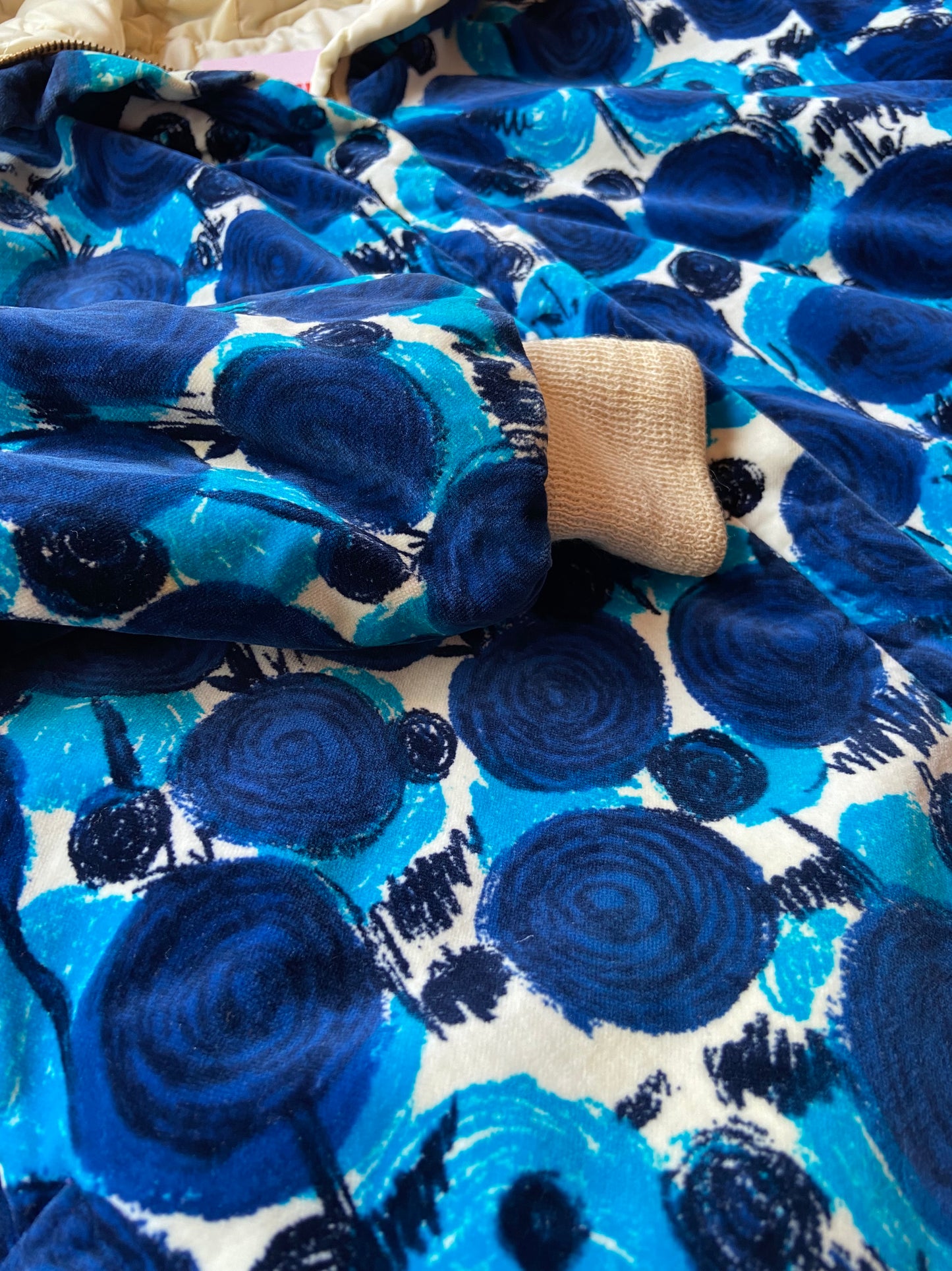 Reversible 60's Velour Hooded Bomber Jacket