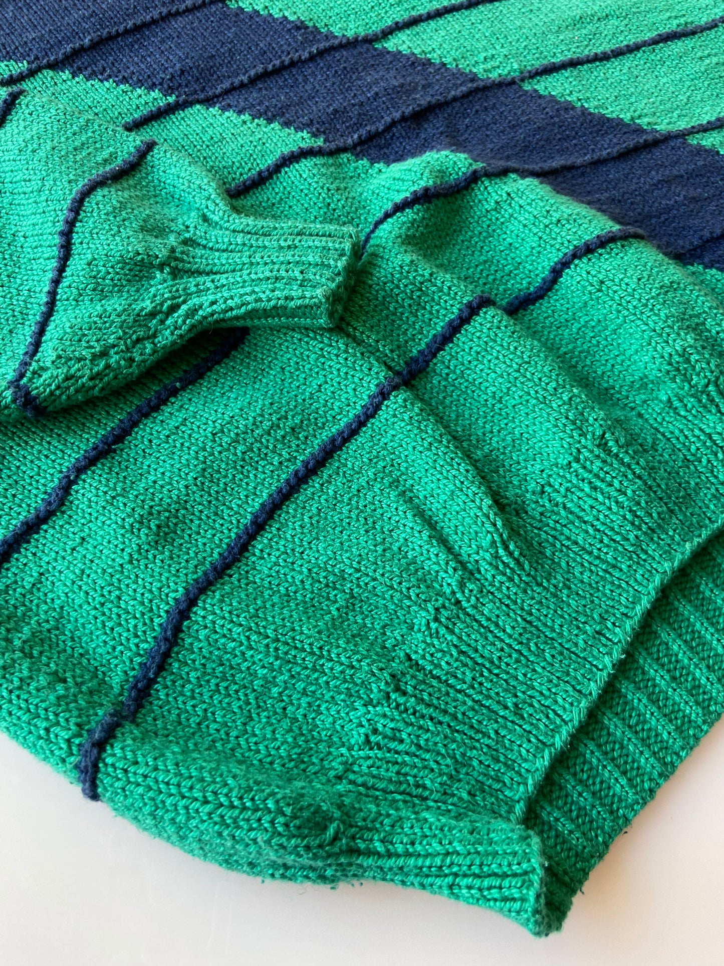 Green & Navy 80's Sweater