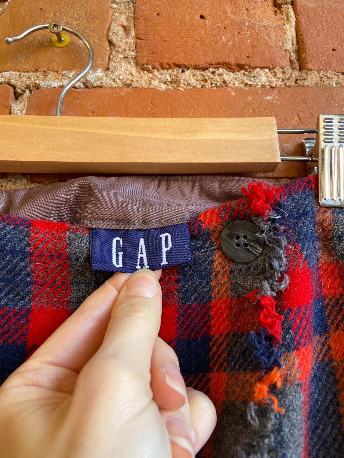 Y2K Gap Plaid Wool Mini Skirt
