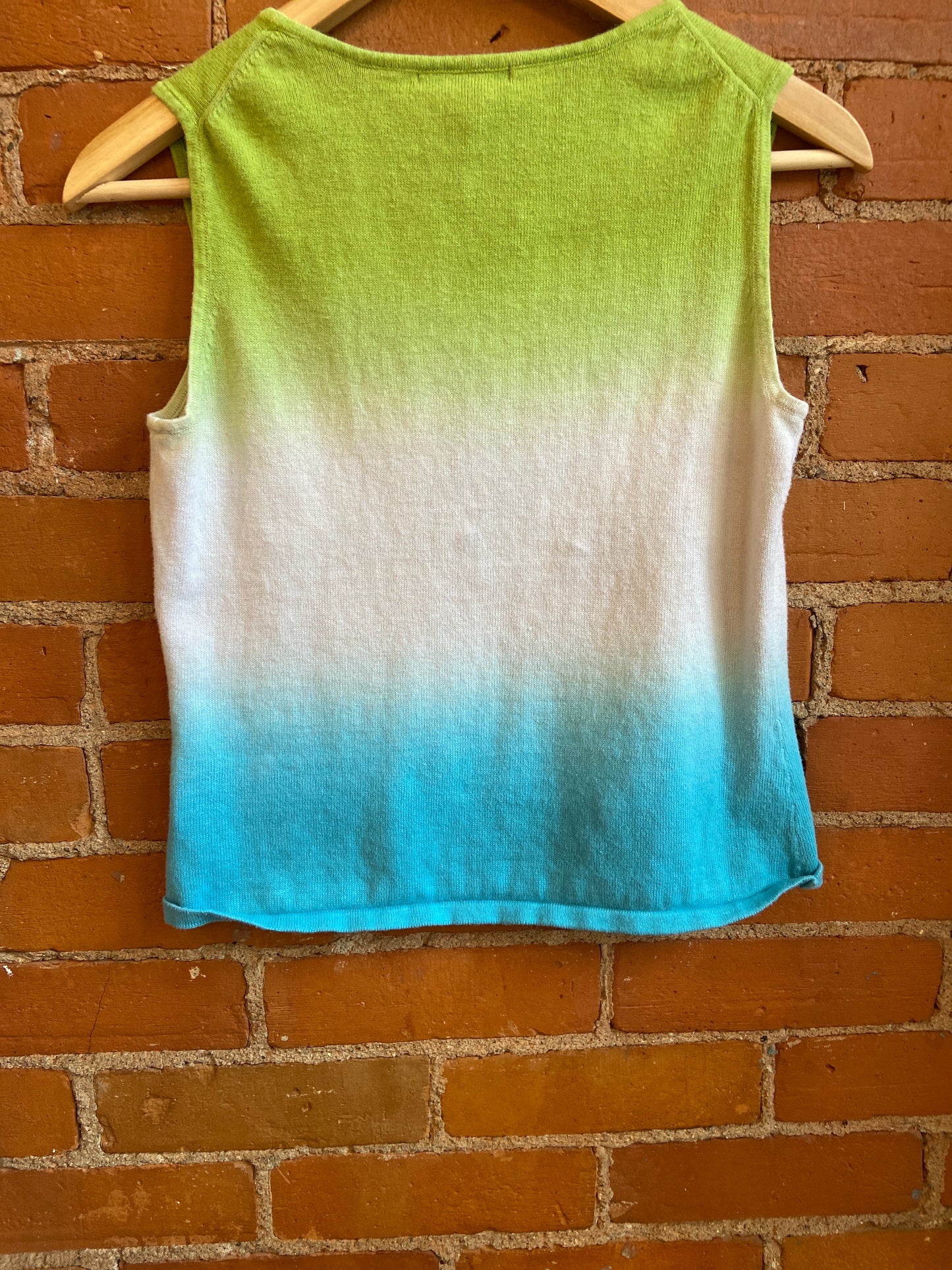 Ombre Green/White/Blue Tank