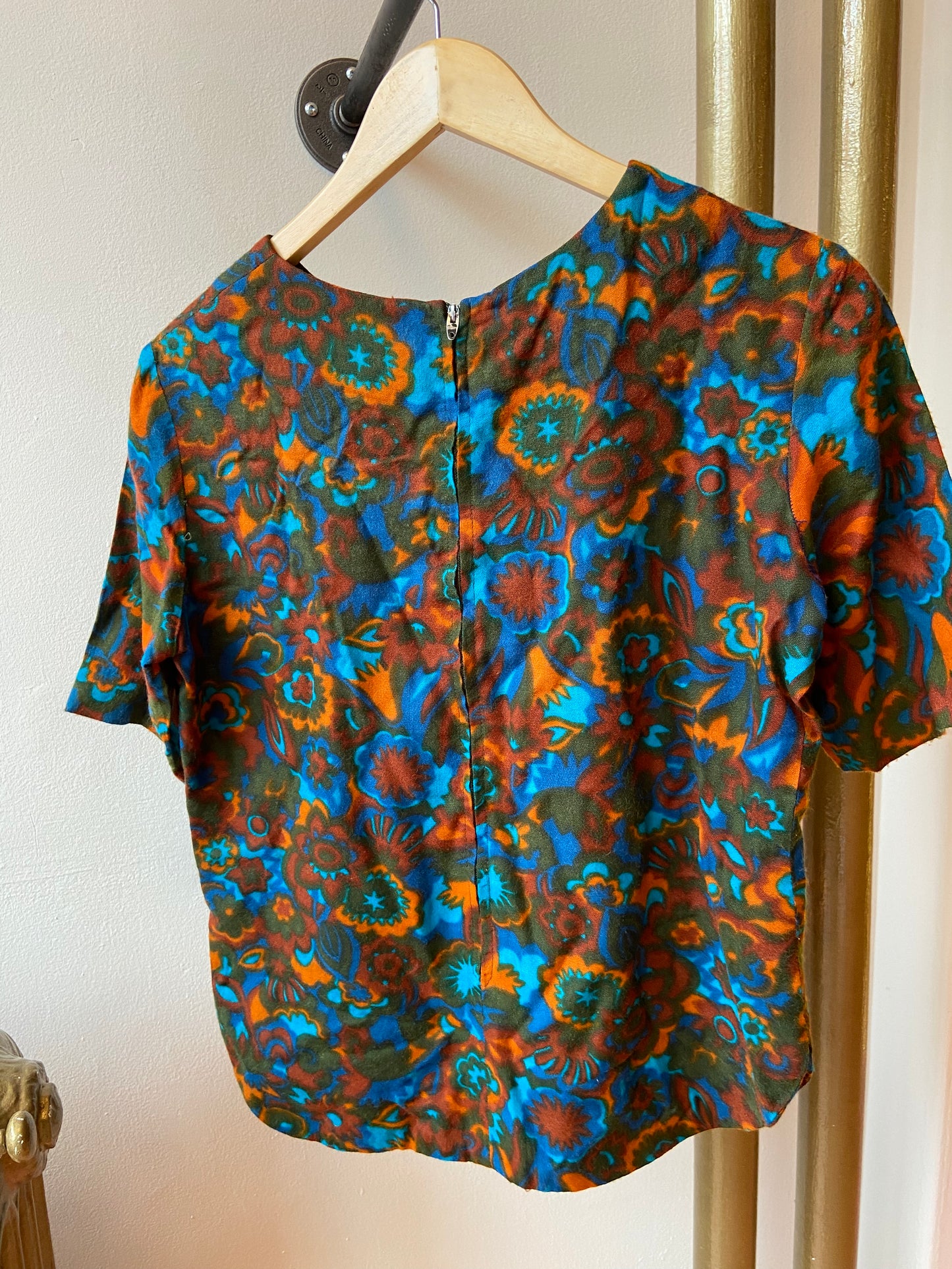 60's Handmade Floral Top