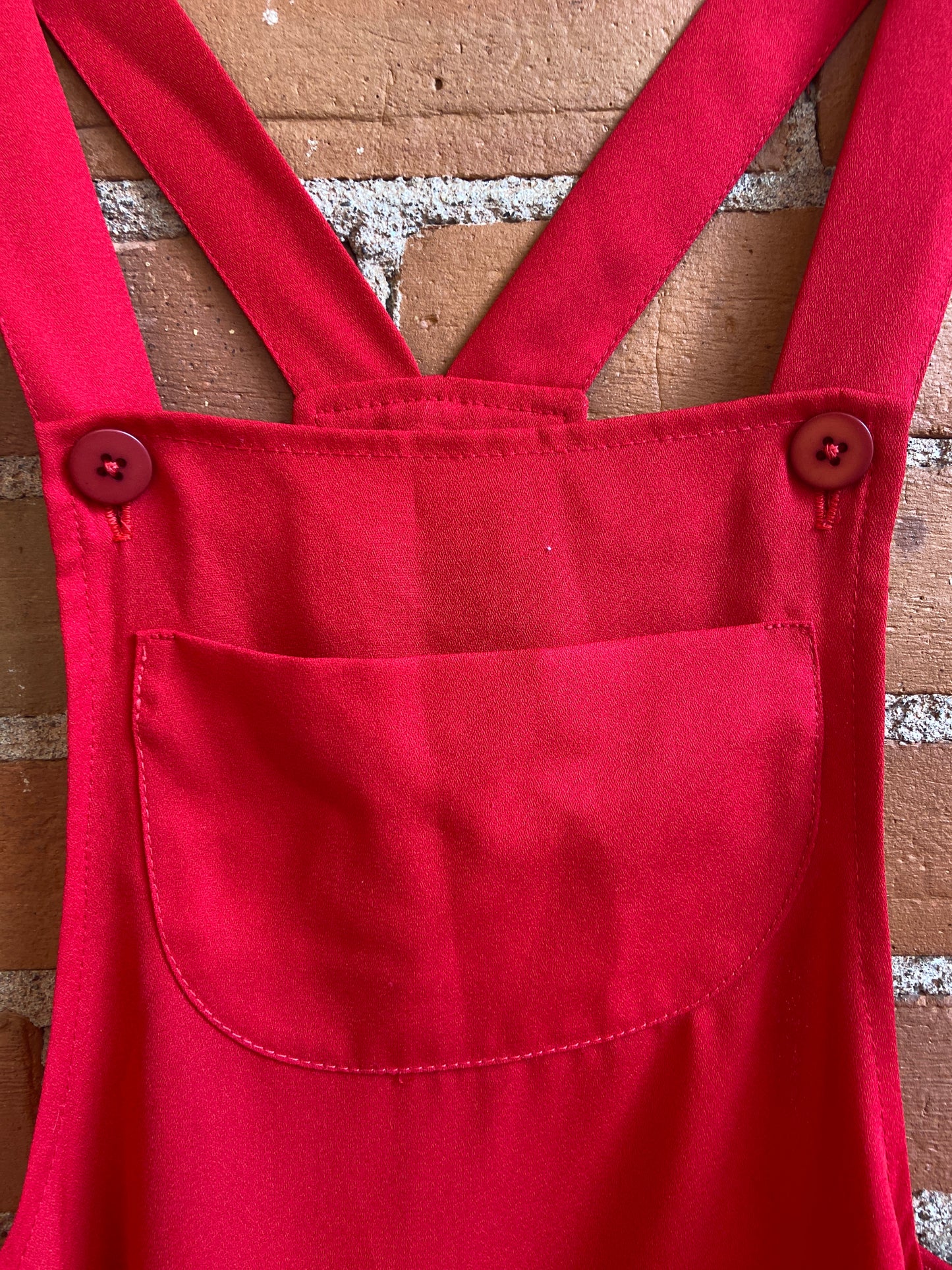 Bright Red 90's Pinafore Dress
