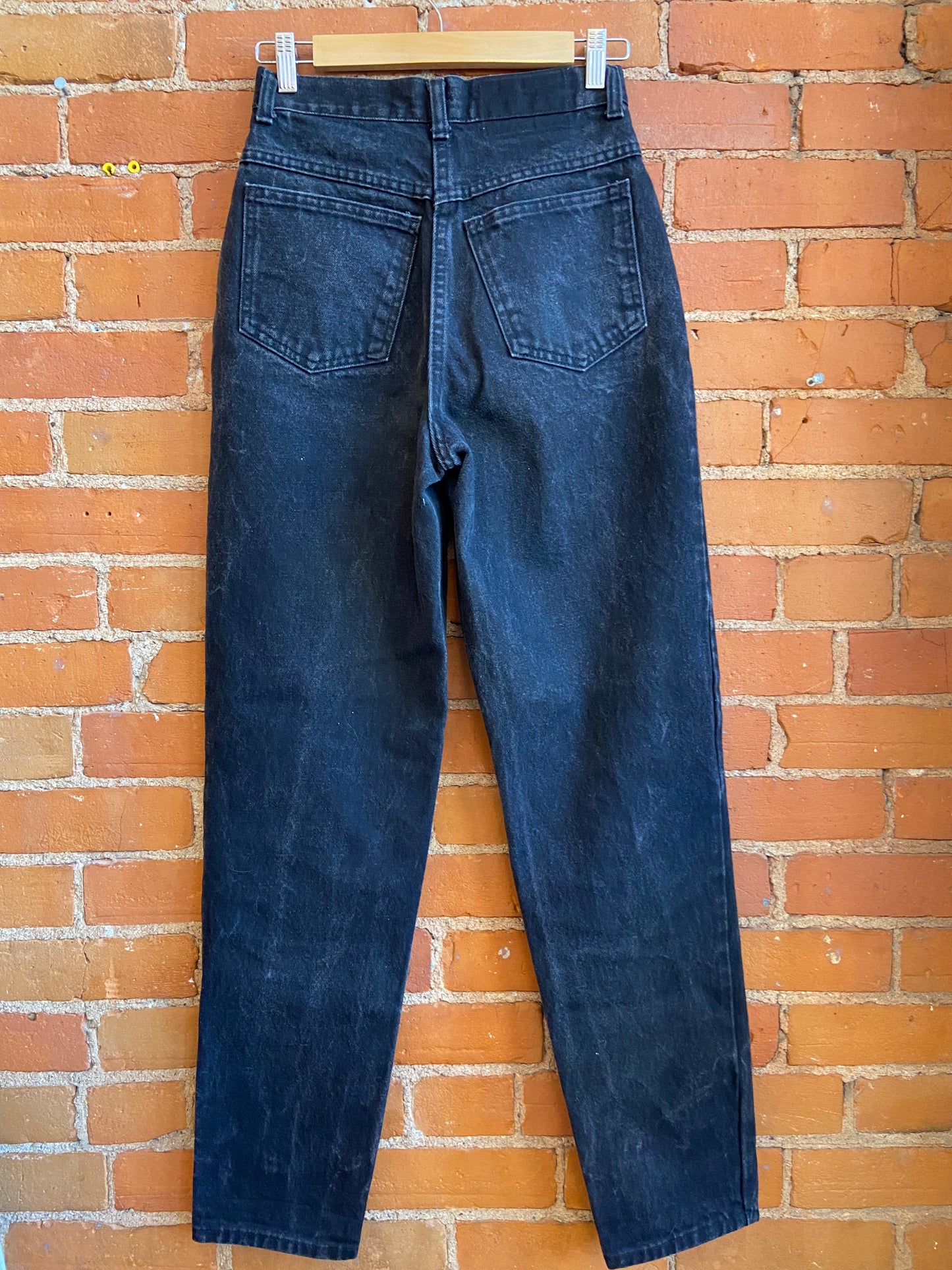 Black Wash High Waisted Tapered Denim