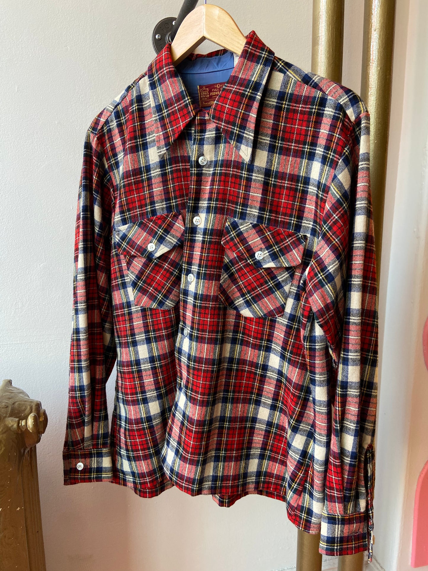 70's Sears Wool Blend Classic Plaid Shirt