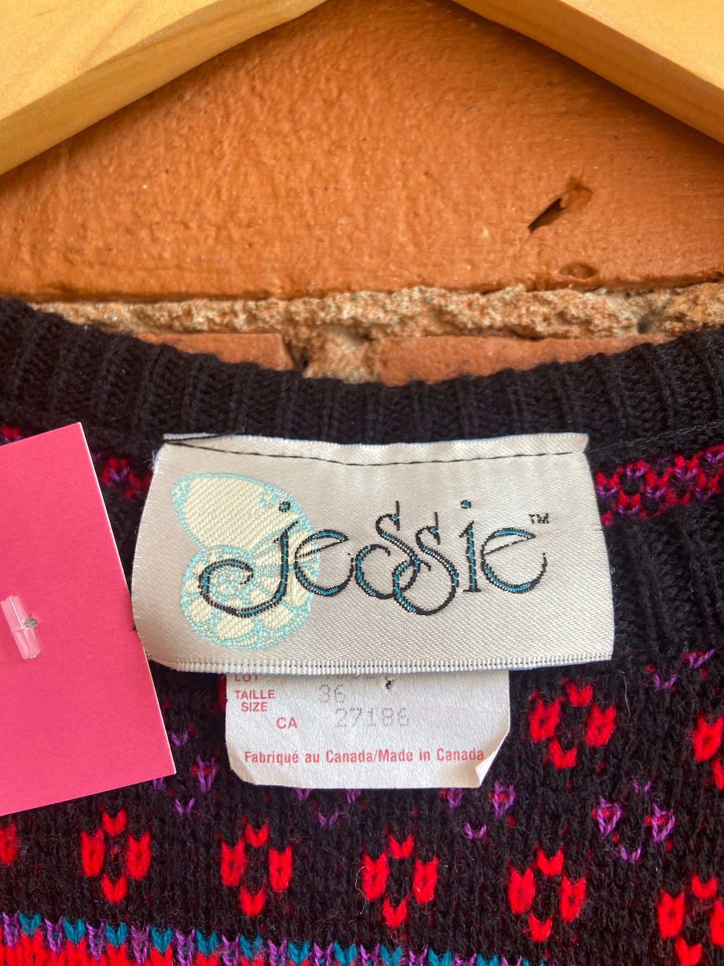 1990s Jessie Tunic Length Sweater With Colourful Floral Pattern