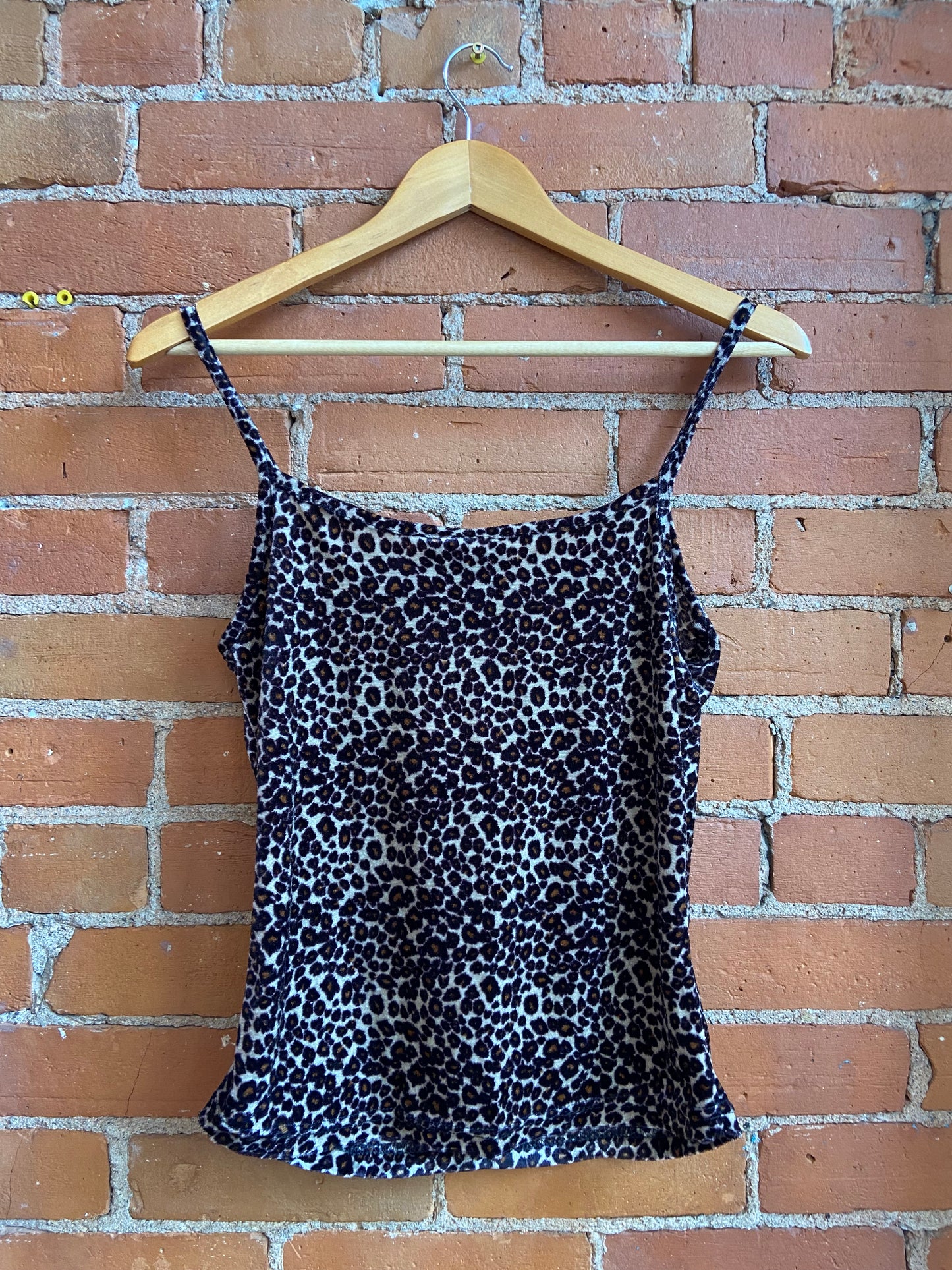 1900s Jean Works & Company Leopard Print Velour Tank Top